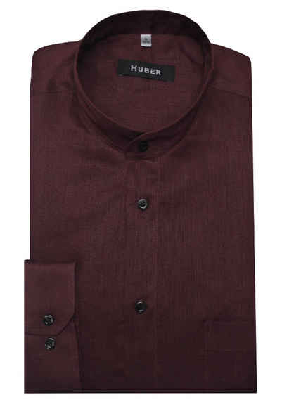 Huber Hemden Leinenhemd HU-0460 Stehkragen 100% Leinen-feiner Stoff Regular-gerader Schnitt Made in EU
