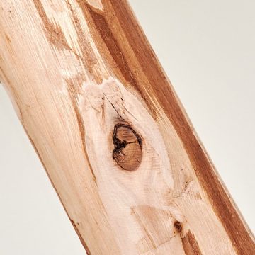 hofstein Stehlampe moderne Stehlampe aus Holz/Metall/Stoff in Natur/Schwarz/Grau, ohne Leuchtmittel, mit rundem Schirm (50cm) u. Fußschalter, 1x E27, ohne Leuchtmittel