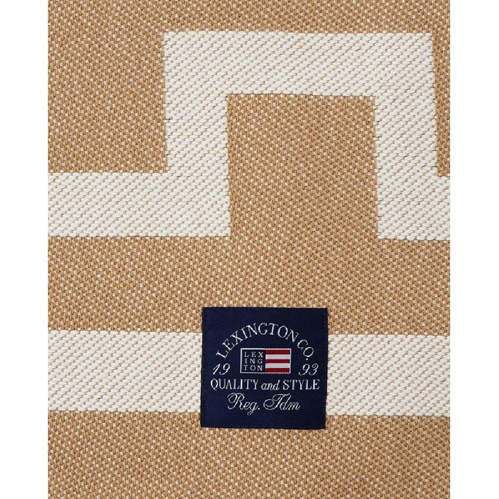 Beige Decke Plaid Recycled (140x200cm), Weiß Wohndecke Blanket Lexington
