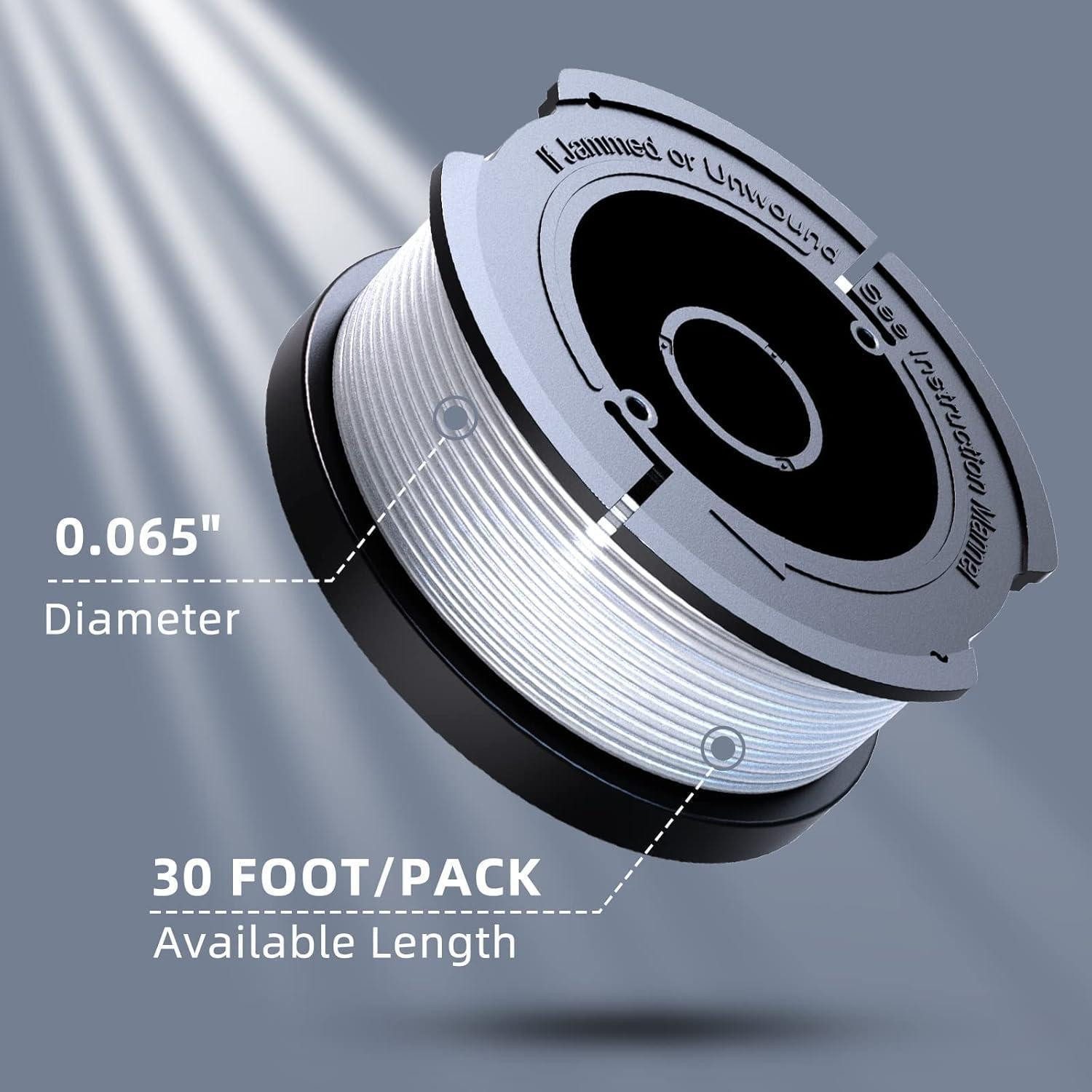 LuxusKollektion Rasentrimmer-Ersatzspule Rasentrimmer Spule kompatibel mit Black Decker 12 Stück Ø1 65mm 9m