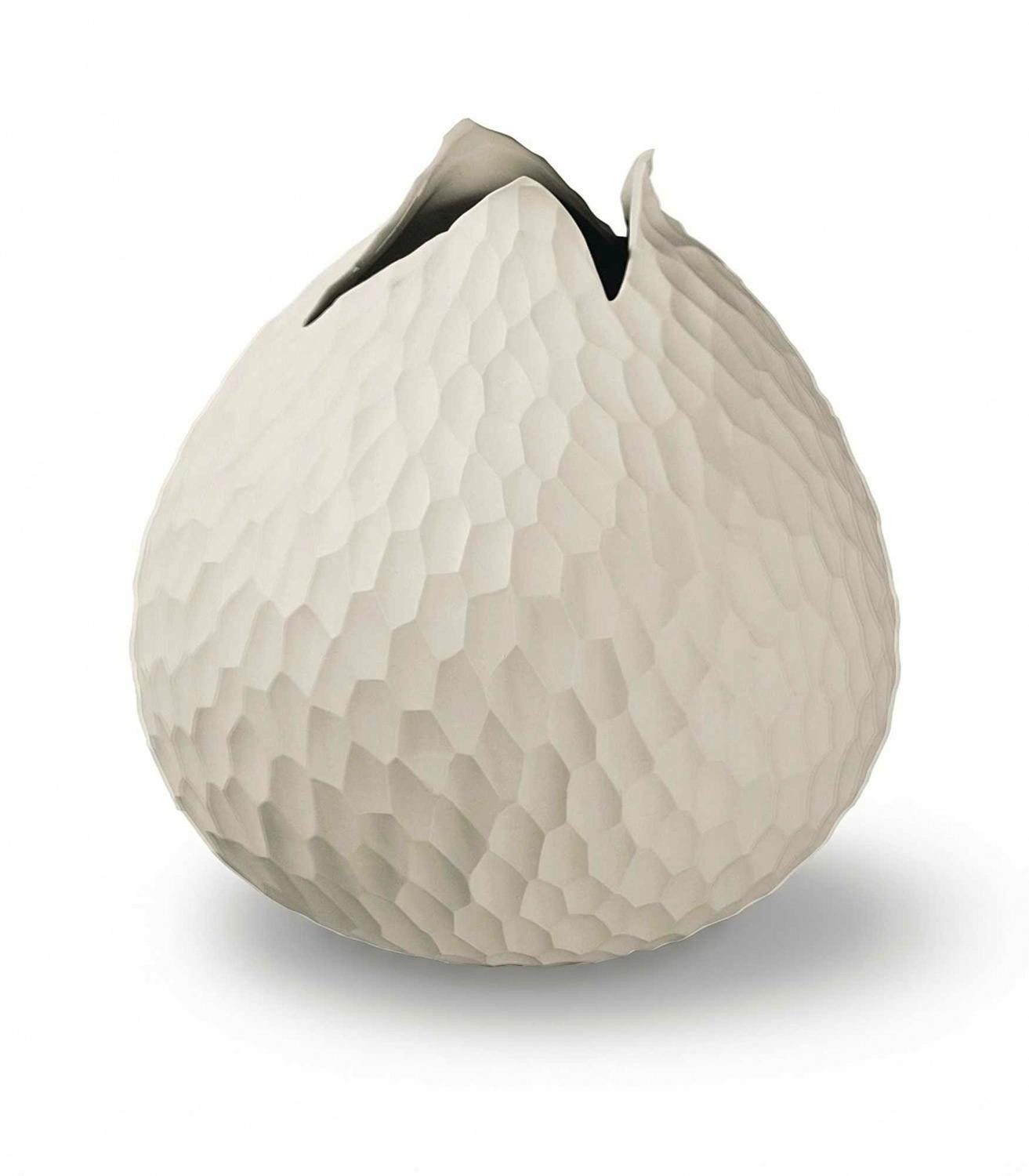 ASA SELECTION Dekovase CARVE, Ø 18,5 x H 18 cm, Creme, Feinsteinzeug, (1 St), Handgefertigt, Wasserdicht
