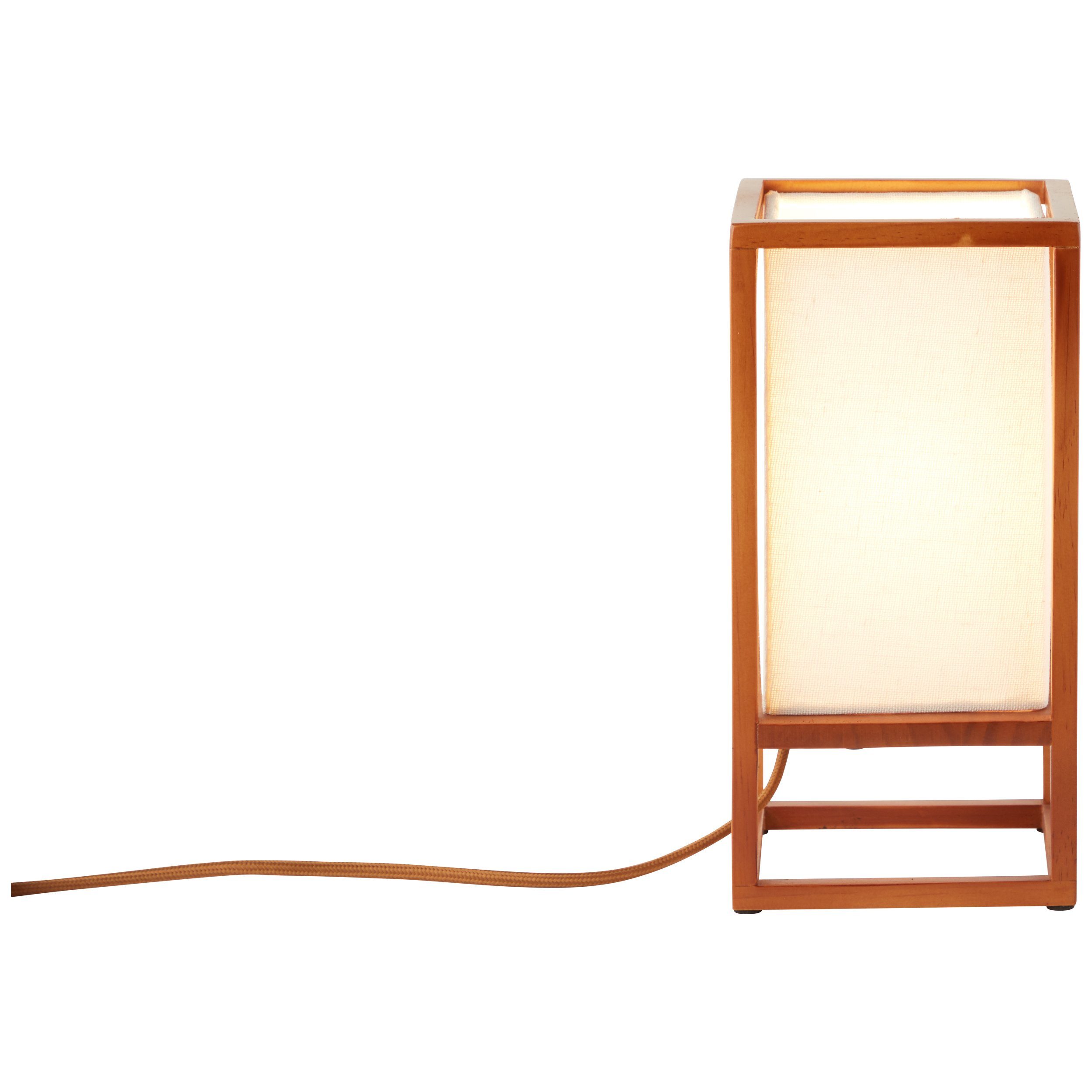 Höhe, Tischlampe, Tischleuchte, Leuchtmittel, ohne Holz/Stoff, cm, E14, W, 25 cm naturfarben/weiß Lightbox 25 40