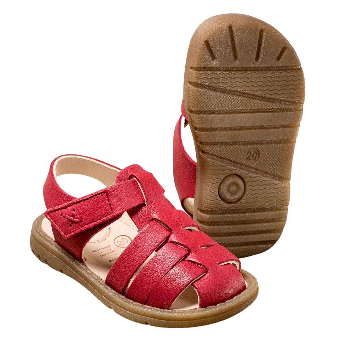 POLOLO Kinderscchuhe Fiesta, Unisex Kinder Sandale Allergikerfreundliche Kinderschuhe Rot