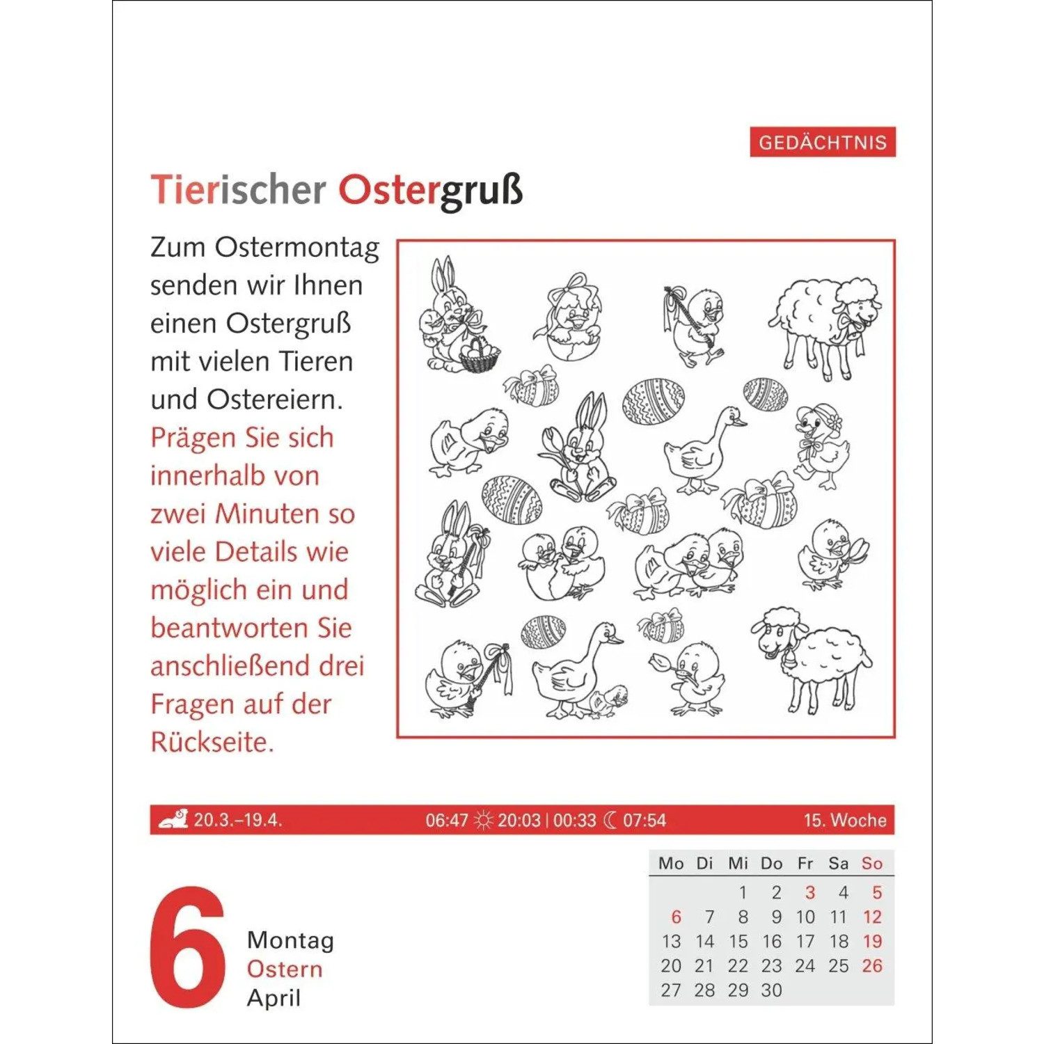 Harenberg Kalender Verlag Abreißkalender Meyers Grips-Gymnastik Tagesabreißkalender 2026 - Das tägliche...