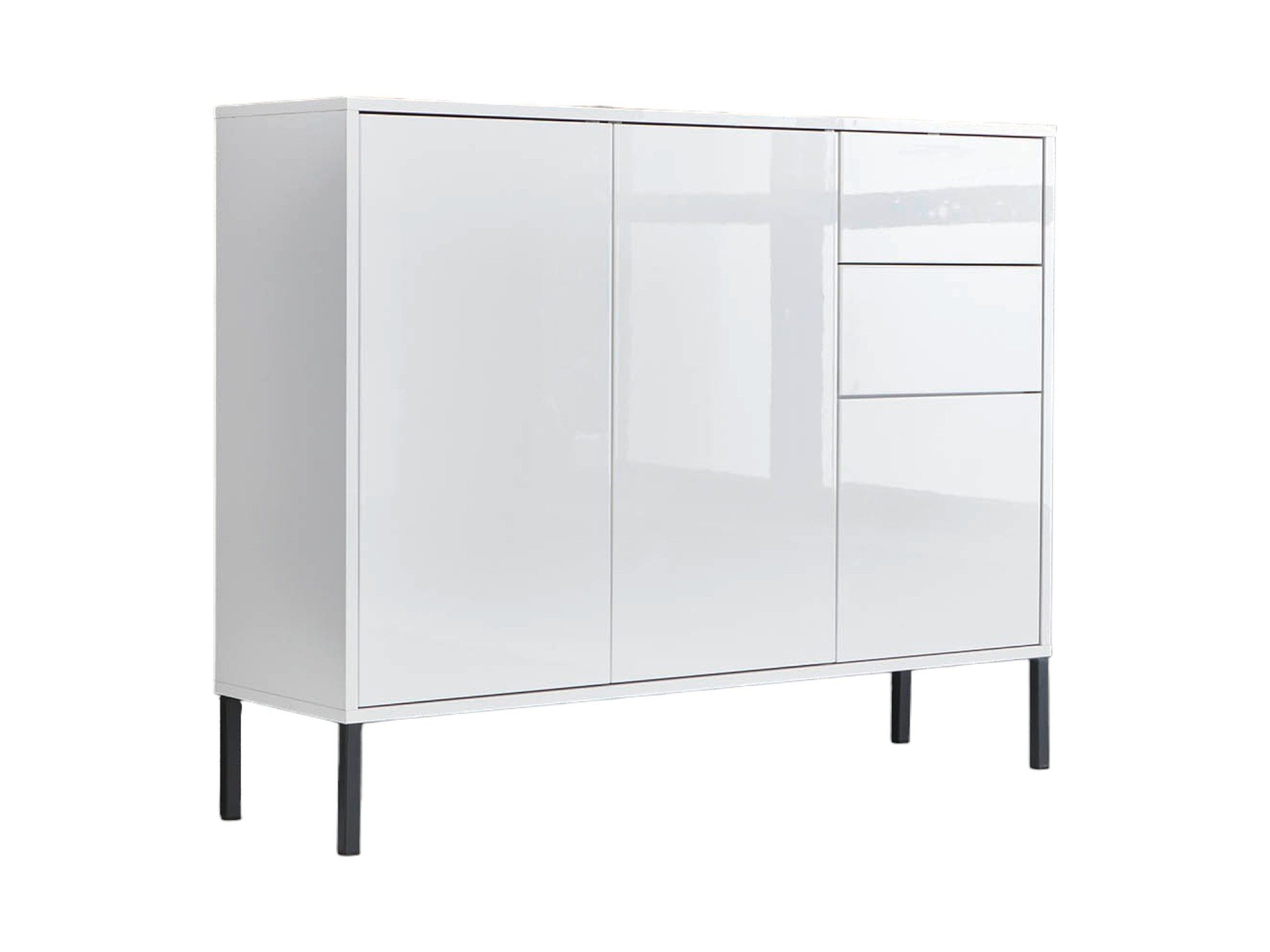 BMG Möbel Kommode Mailand 10 (Schubladenkommode Anrichte Sideboard, mit hochwertigen Metallfüßen), Push-to-Open-Funktion