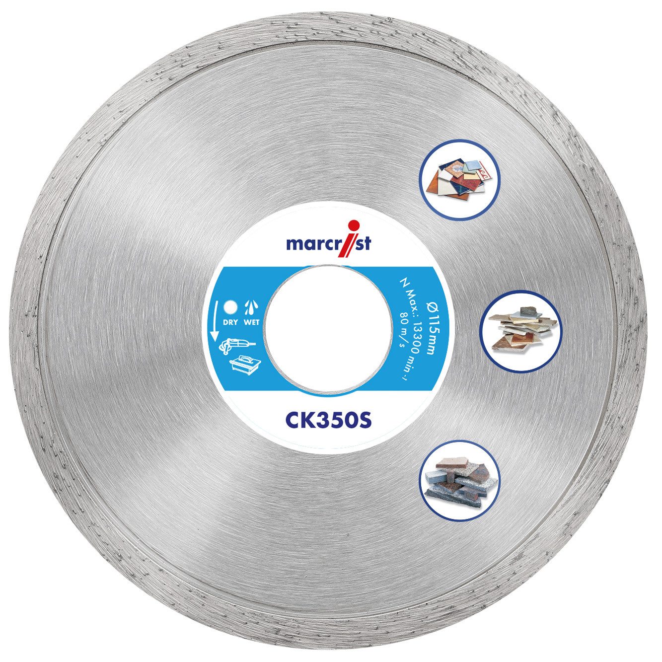 MARCRIST Diamanttrennscheibe Marcrist CK350S 115 × 22,2 mm Fliesentrennscheibe