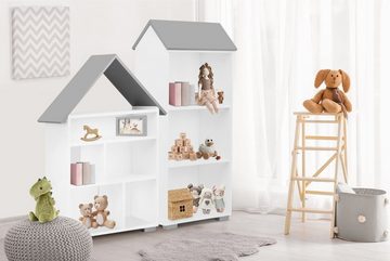 Konsimo Babymöbel-Set Kindermöbel-Set, 4 Elemente PABIS, (4-St), Möbel für Kinderzimmer, in Pastellfarben, Hausform