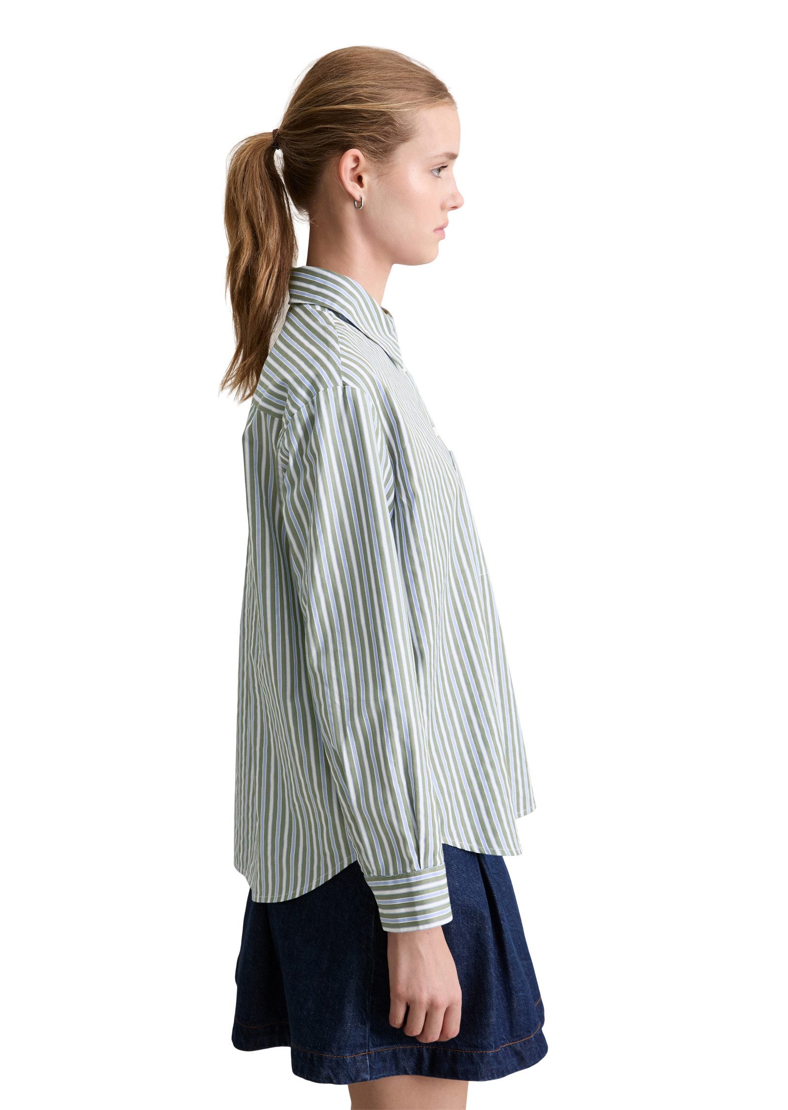 Marc O'Polo DENIM Langarmbluse aus Baumwoll-Dobby günstig online kaufen