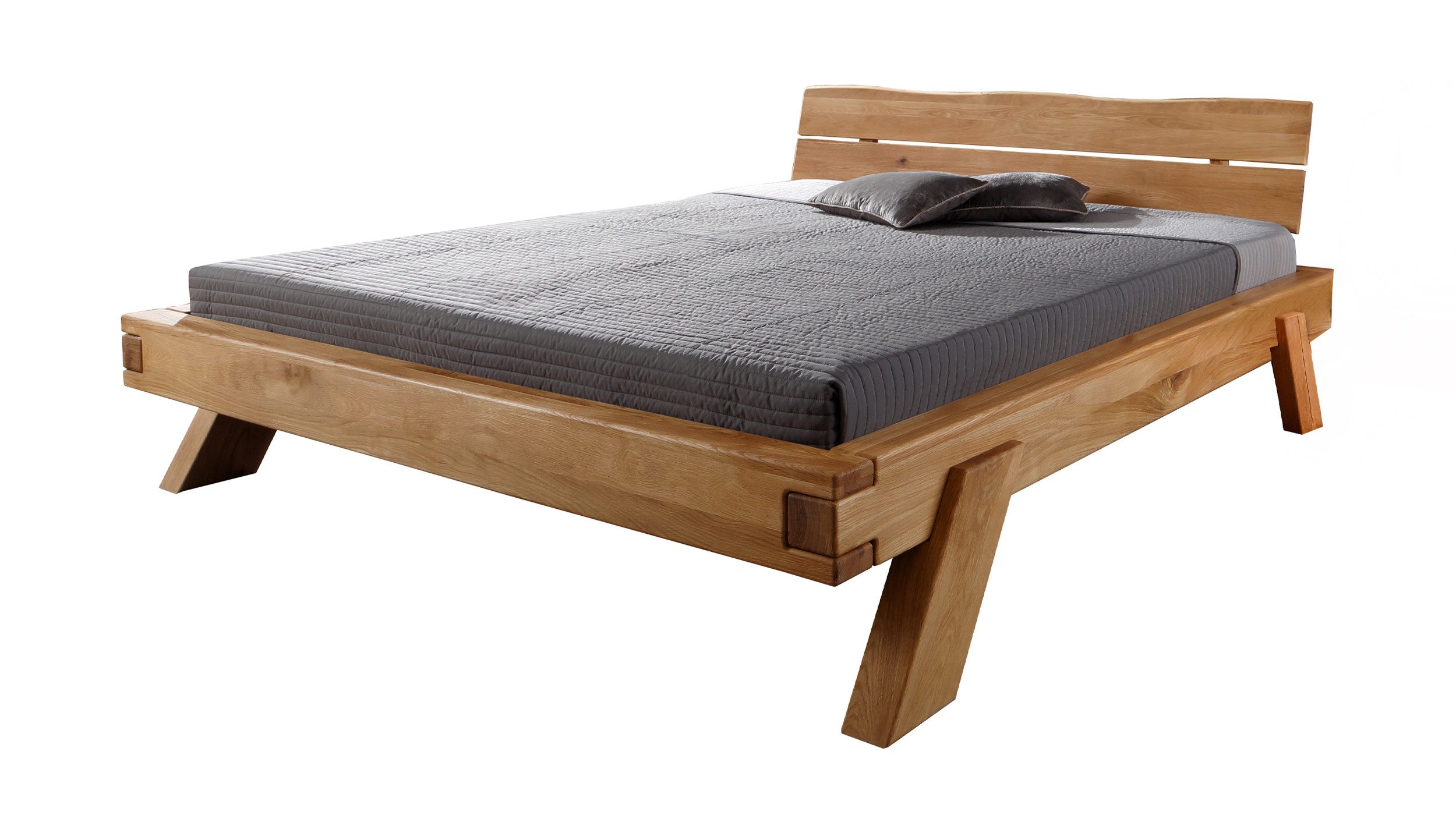 Massivart® Massivholzbett Balkenbett BORGE 140 cm günstig online kaufen