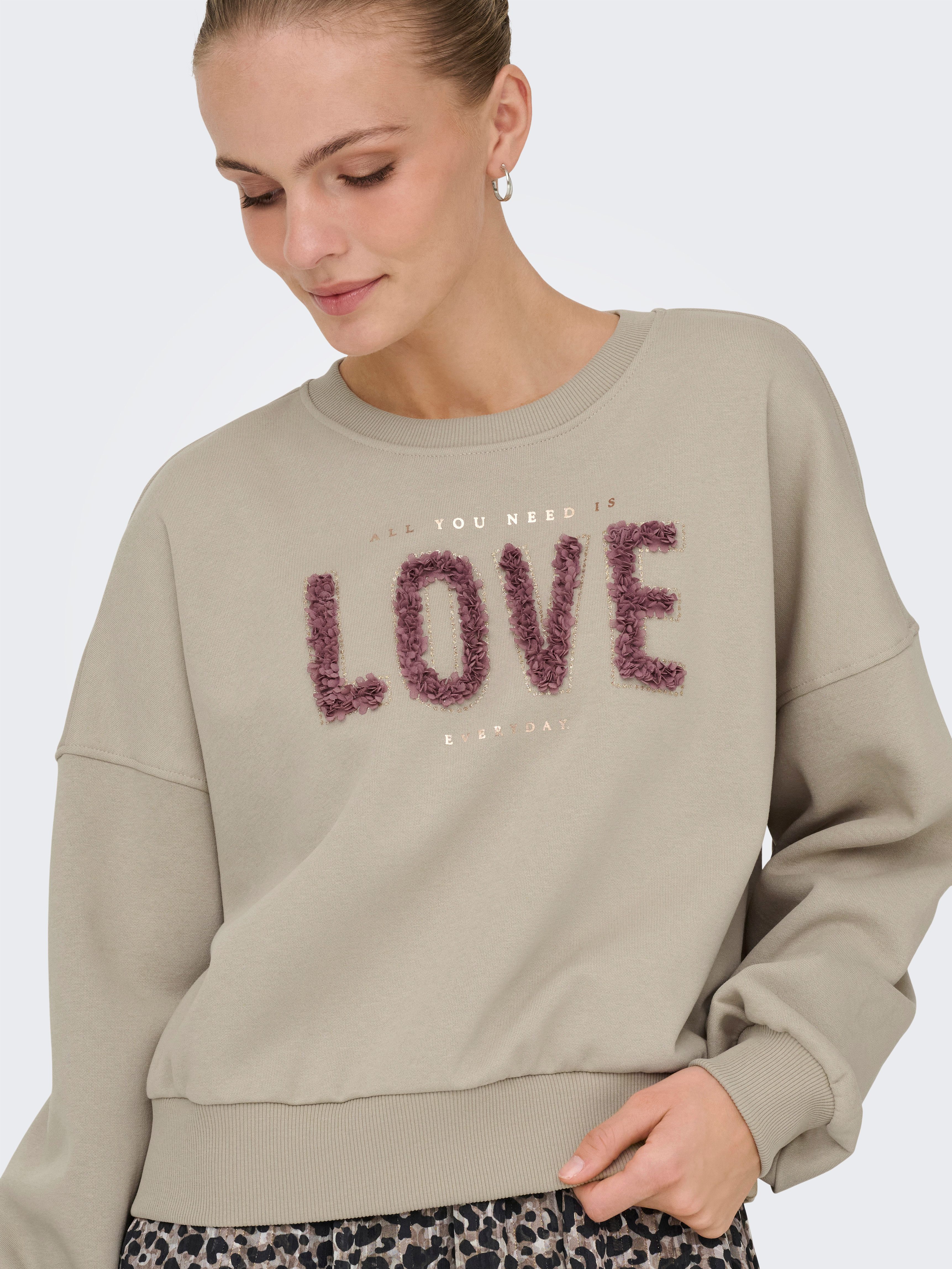 ONLY Sweater ONLKIARA L/S O-NECK CHIFFON MIX SWT