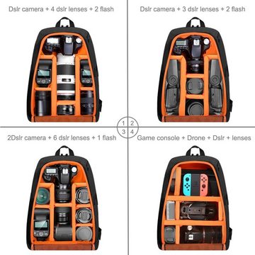 König Design Kameratasche Rucksack, Verstellbare Riemen Polsterung individuellen Komfort und Passform