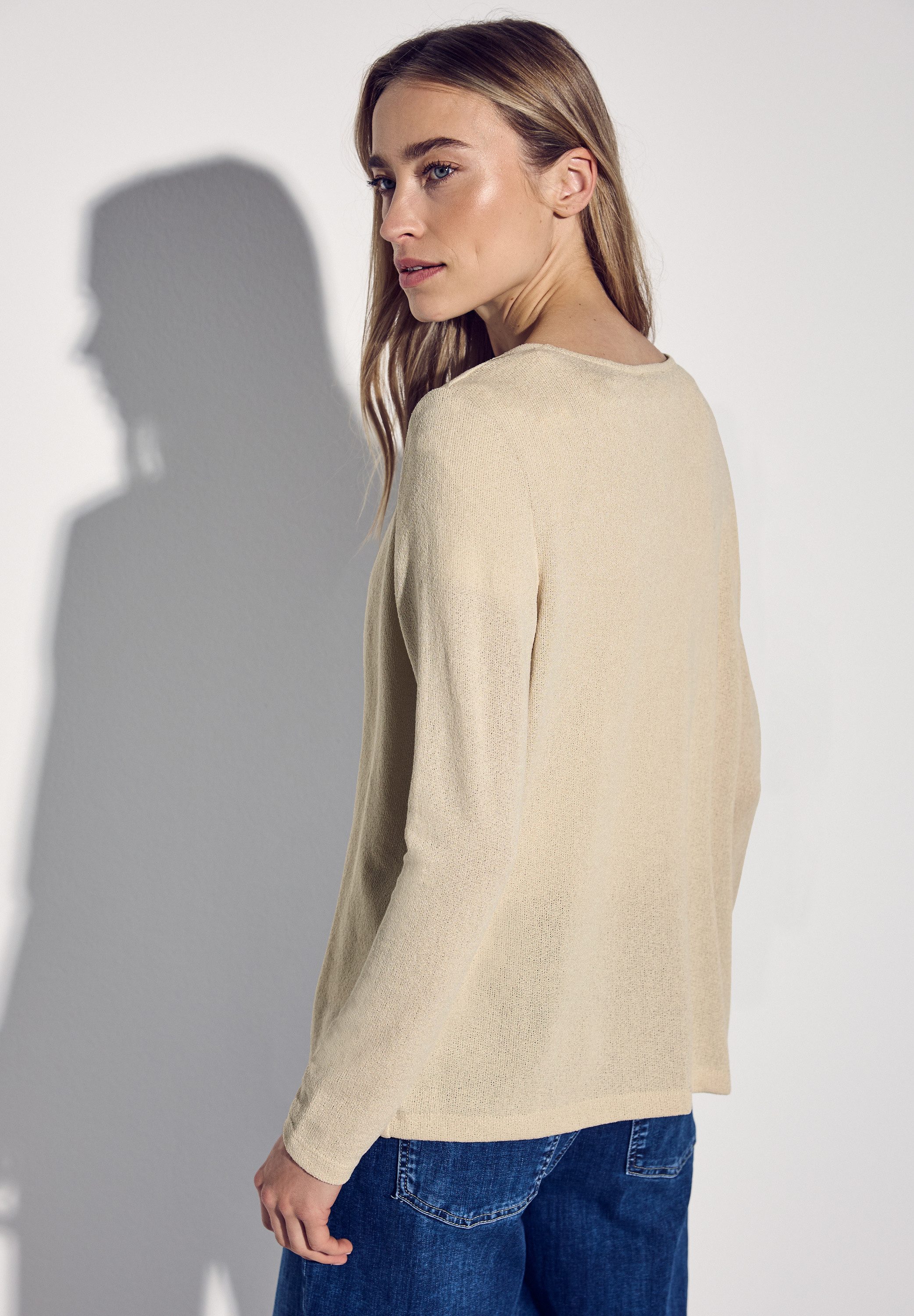 STREET ONE Shirtjacke NETTE im Strick Look