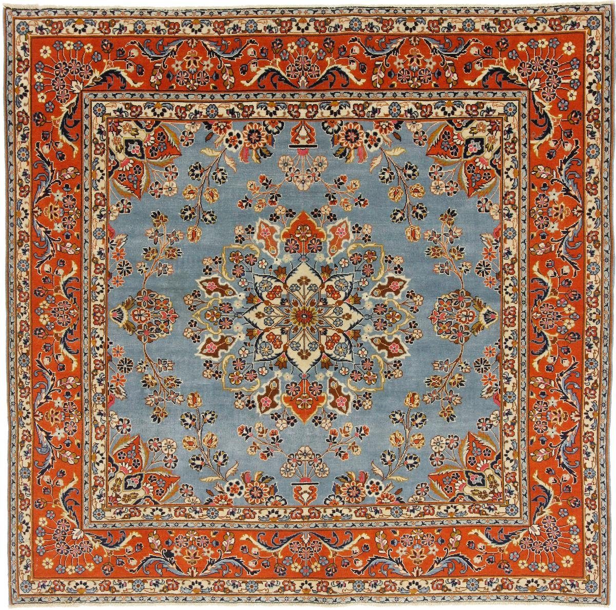 Orientteppich Yazd Patina 189x193 Handgeknüpfter Orientteppich / Perserteppich, Nain Trading, rechteckig, Höhe: 12 mm