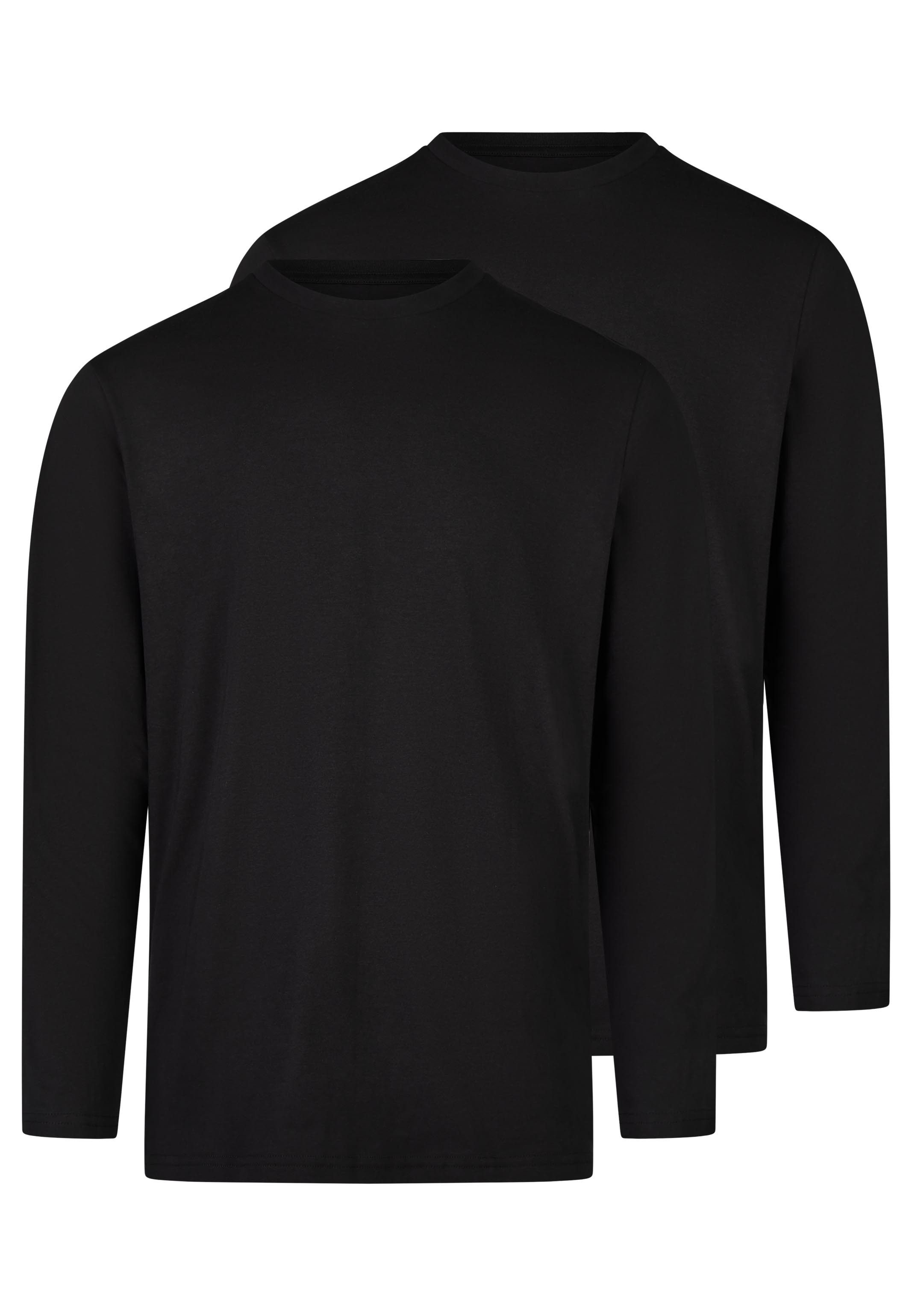 RAGMAN Langarmshirt 2er Pack Basic (Spar-Set, 2-tlg) Langarmshirt - Baumwolle - Atmungsaktiv - Gerader Schnitt mit Rundhals