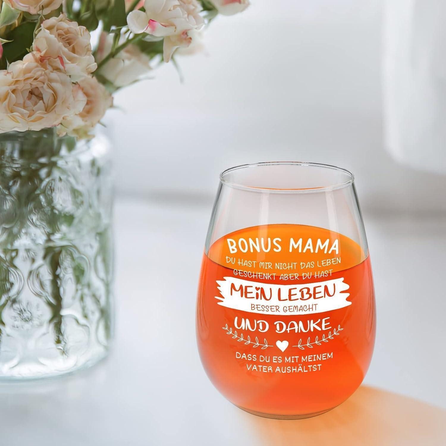 LuxusKollektion Gläser-Set Weihnachtsgeschenke Papa Mama: Rotweinglas und Bierglas Set 17oz