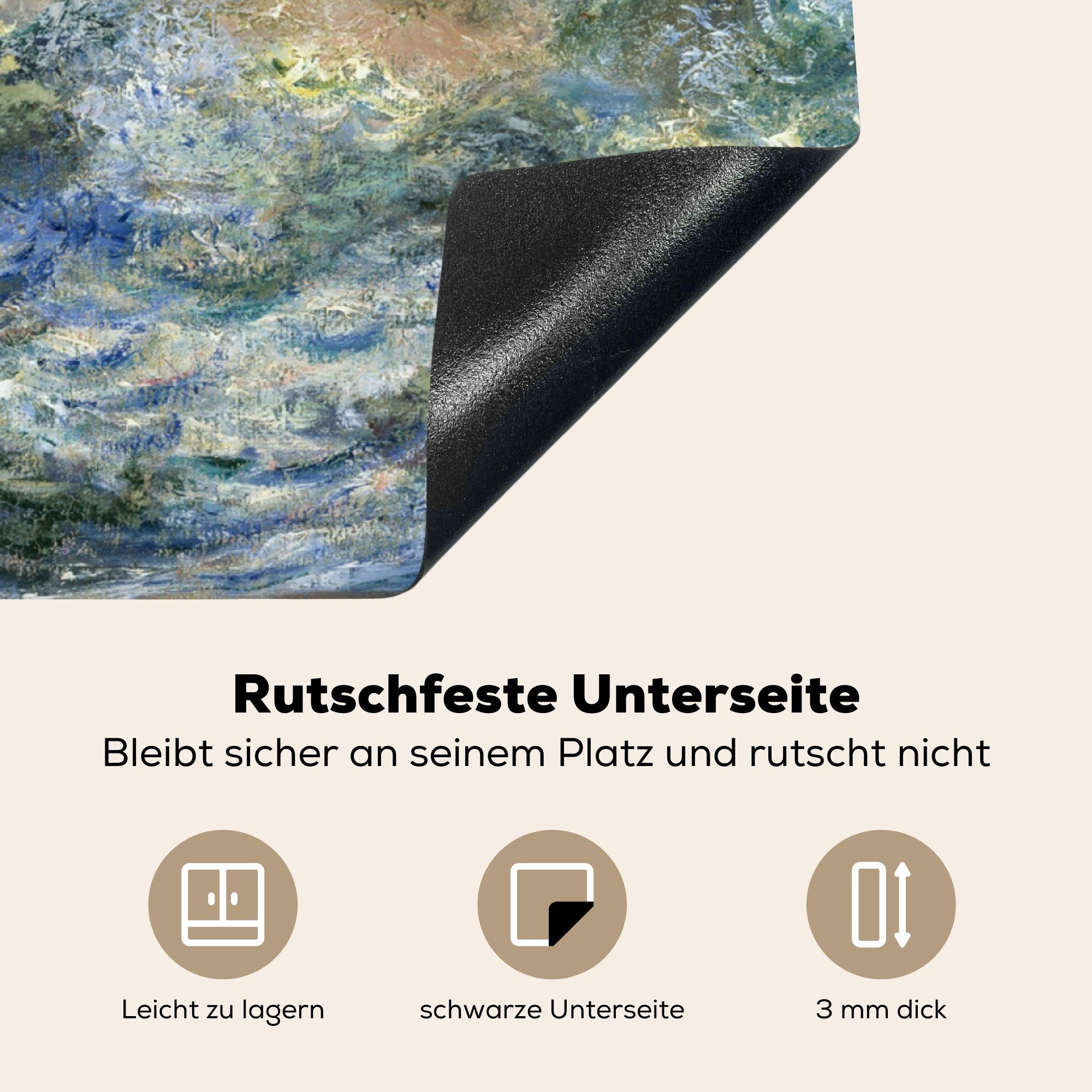 tlg), 78x78 Herdblende-/Abdeckplatte Vinyl, Ceranfeldabdeckung, für Arbeitsplatte cm, küche Claude (Etretat) Monet, Die - MuchoWow Manneporte (1