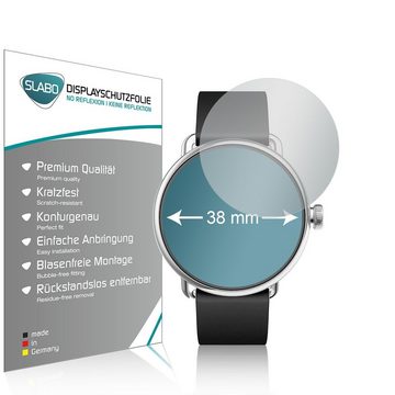 SLABO Schutzfolie 4 x Displayschutzfolie No Reflexion, Armbanduhren Smartwatches (Kreisrund, Durchmesser: Ø 38 mm)