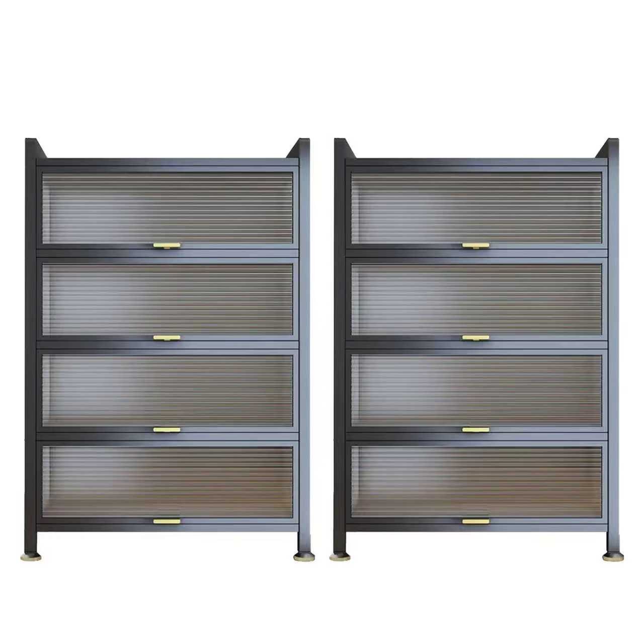 FOXSPORT Mehrzweckschrank Buffet Küchenschrank (Zweierset) (2er-Set, Komplett-Set, Traglast von 20 kg pro Ebene)