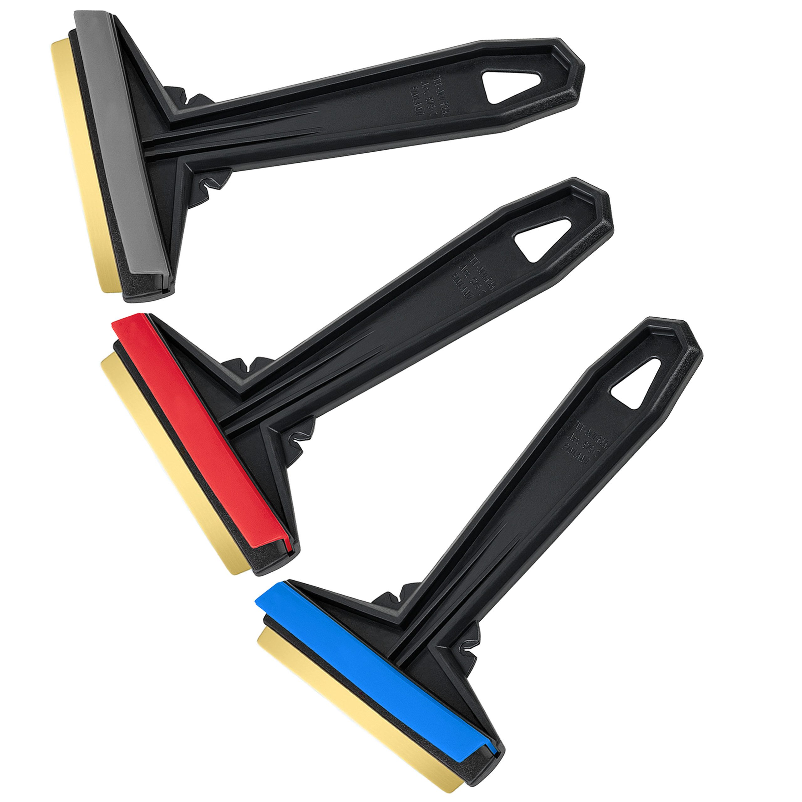 L & P Car Design Eiskratzer Auto Messing 3 Stk Murska - schnell & mühelos - Scheibenkratzer Auto aus Premium HIPS - Messingklinge & Gummilippe - Murska aus Finnland