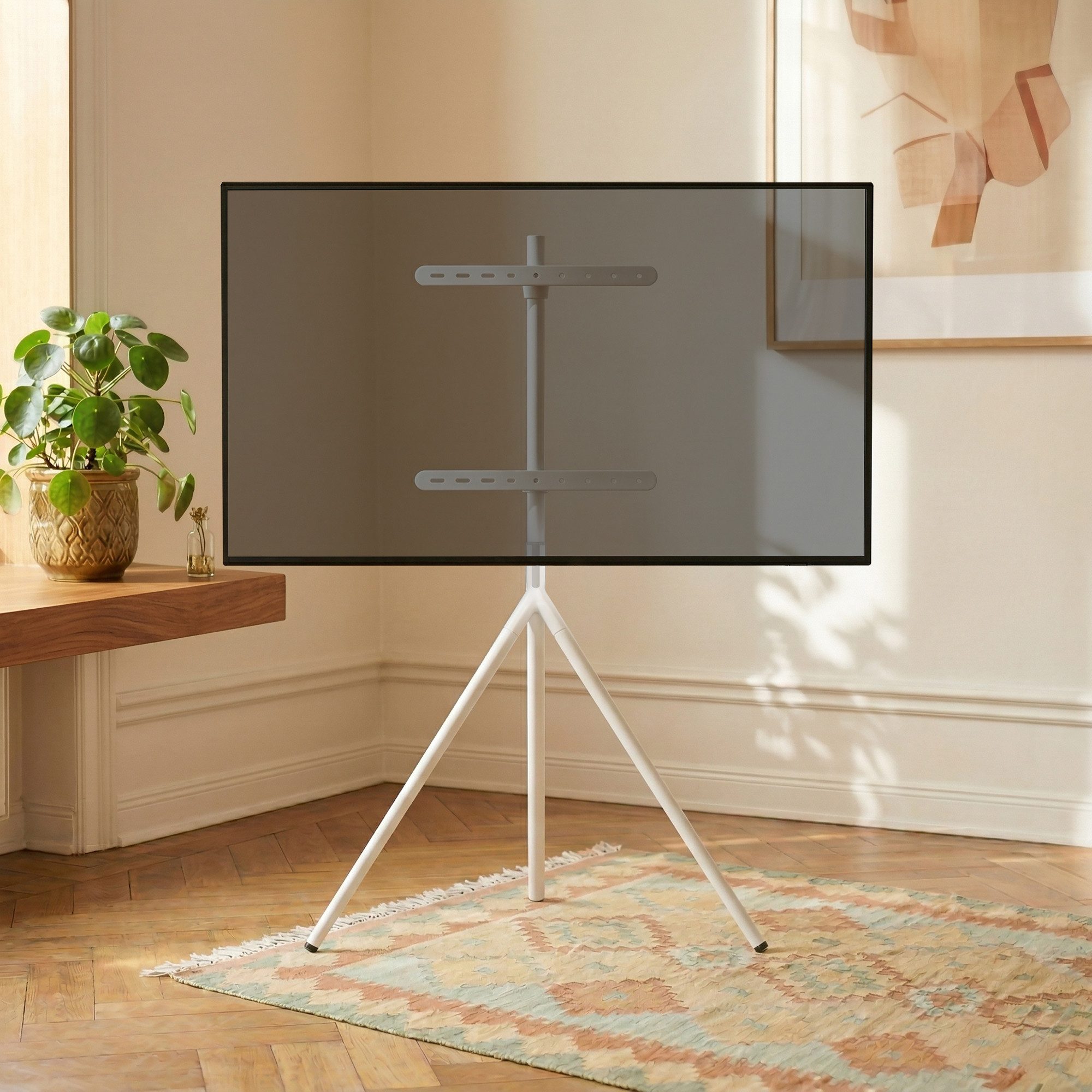 pro.tec TV-Ständer, (bis 65 Zoll, »Valle« max. 65 Zoll Metall 137 x 85,5 x 46,5 cm Weiß)