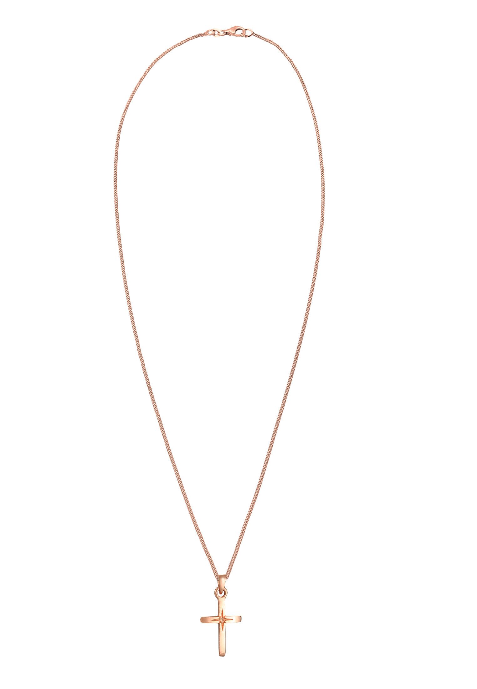 Elli Kette mit Anhänger Kreuz Anhänger Klassik Kommunion 925 Silber, Kreuz