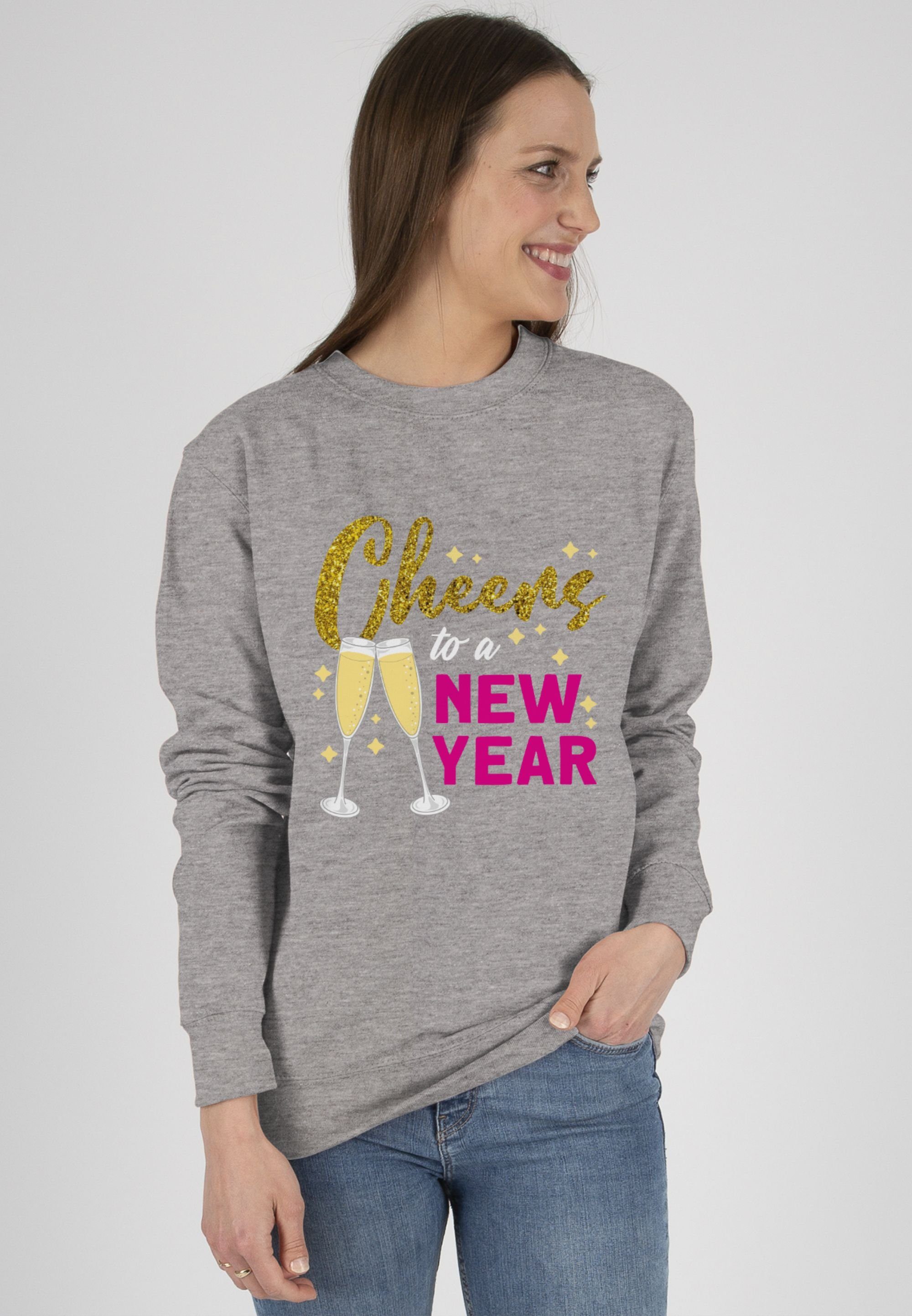 Shirtracer Sweatshirt Cheers to a new year (1-tlg) Silvester Erwachsene