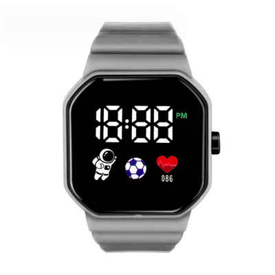 Diida Sportuhr Elektronische LED-Uhr,Silikonarmband,elektronische Sportuhr, Elektronische Uhr mit Zeit-,Kalender- und Stoppuhrfunktionen
