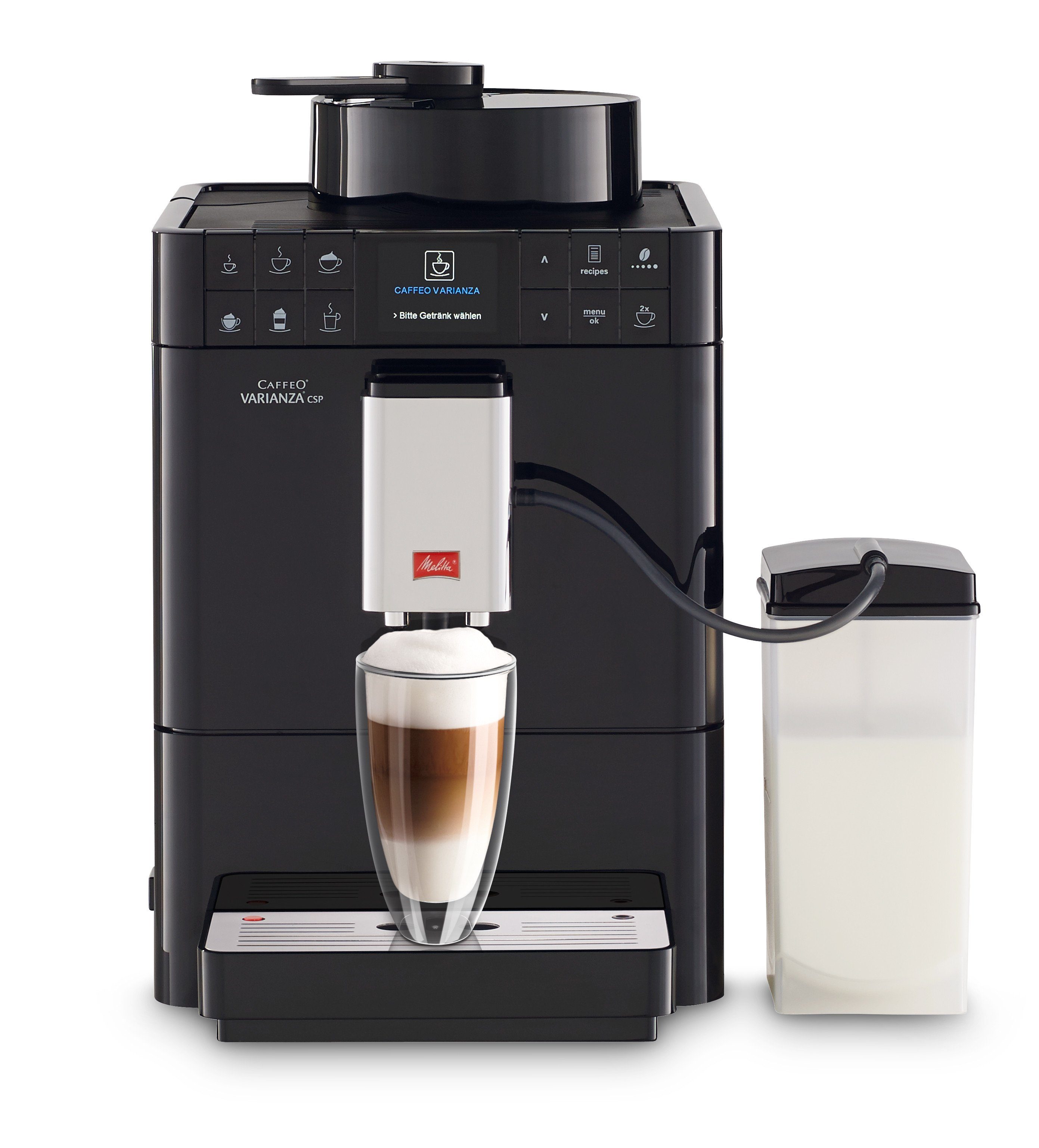 Melitta Kaffeevollautomat Varianza CSP F570-102 Schwarz, Gepflegtes  Erscheinungsbild dank der Anti-Finger-Print-Oberfläche