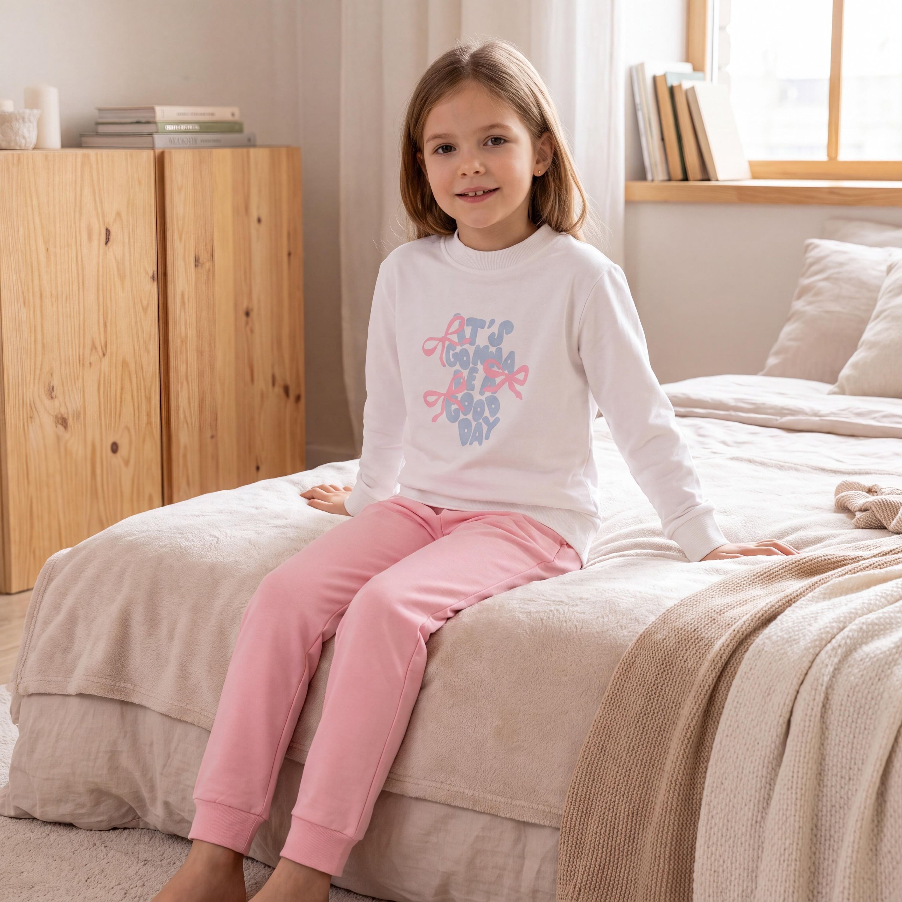 TupTam Schlafanzug Kinder Mädchen Schlafanzug Set Langarm Pyjama Nachtwäsche 2-teilig – Bild 3 von 5
