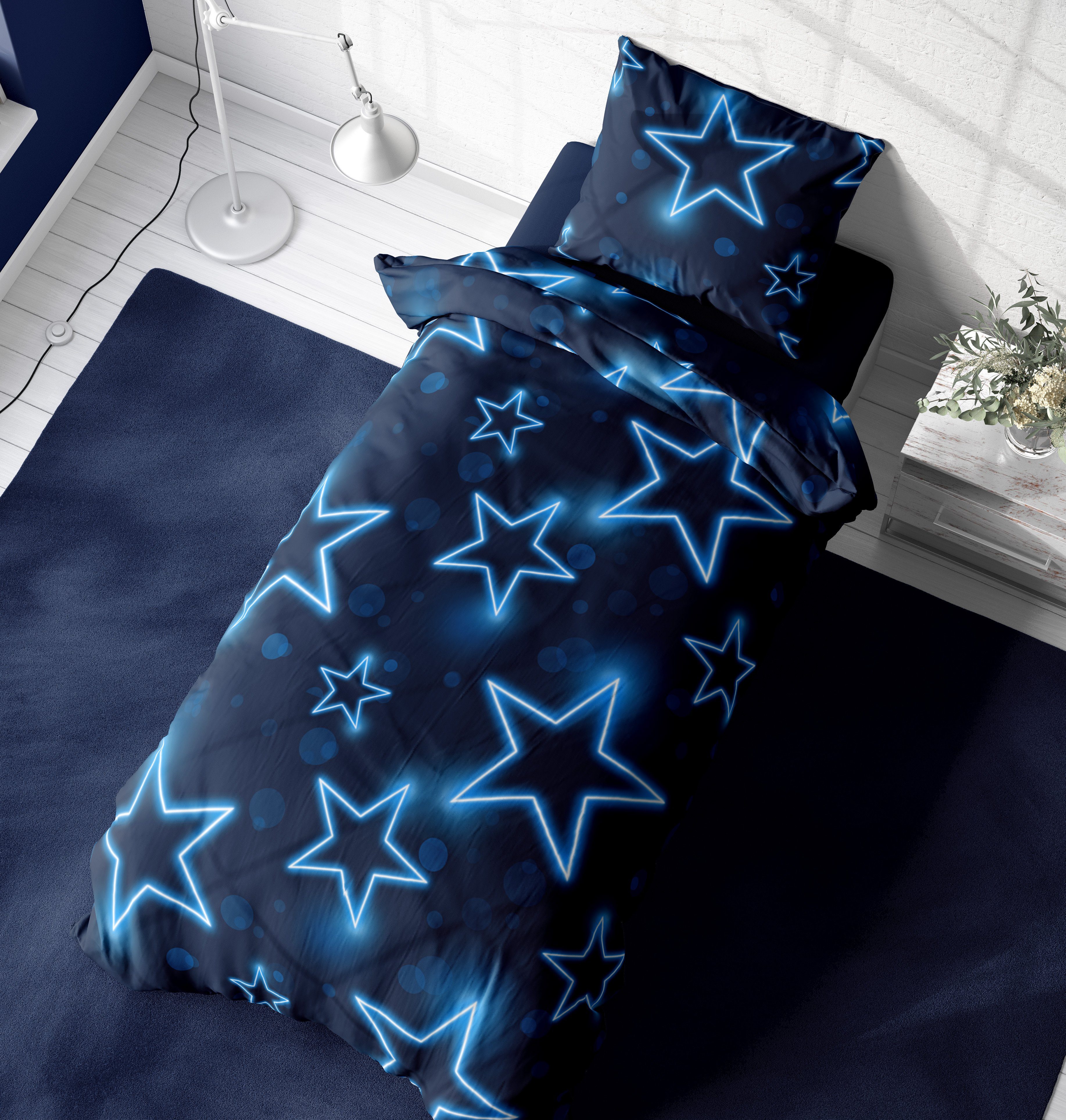 Homes Perception Mikrofaser-Bettlaken-Set 4-teilig – Kingsize, Marineblau, 40,6 Cm Taschen