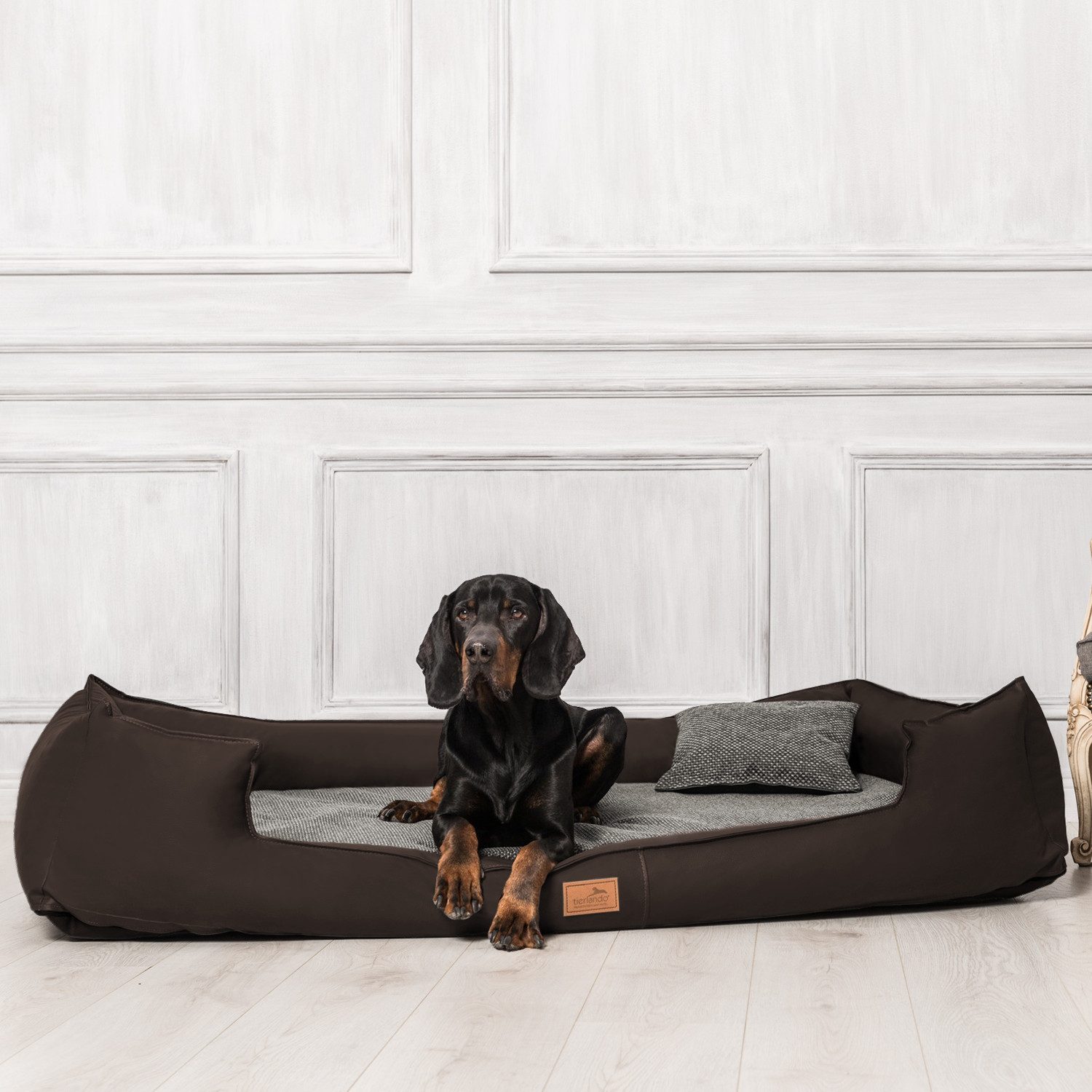 tierlando® Tierbett Nonplusultra LINUS orthopädisches Hundebett Visco PLUS Kunstleder, Abwischbar, Haar resistent, ergonomisch