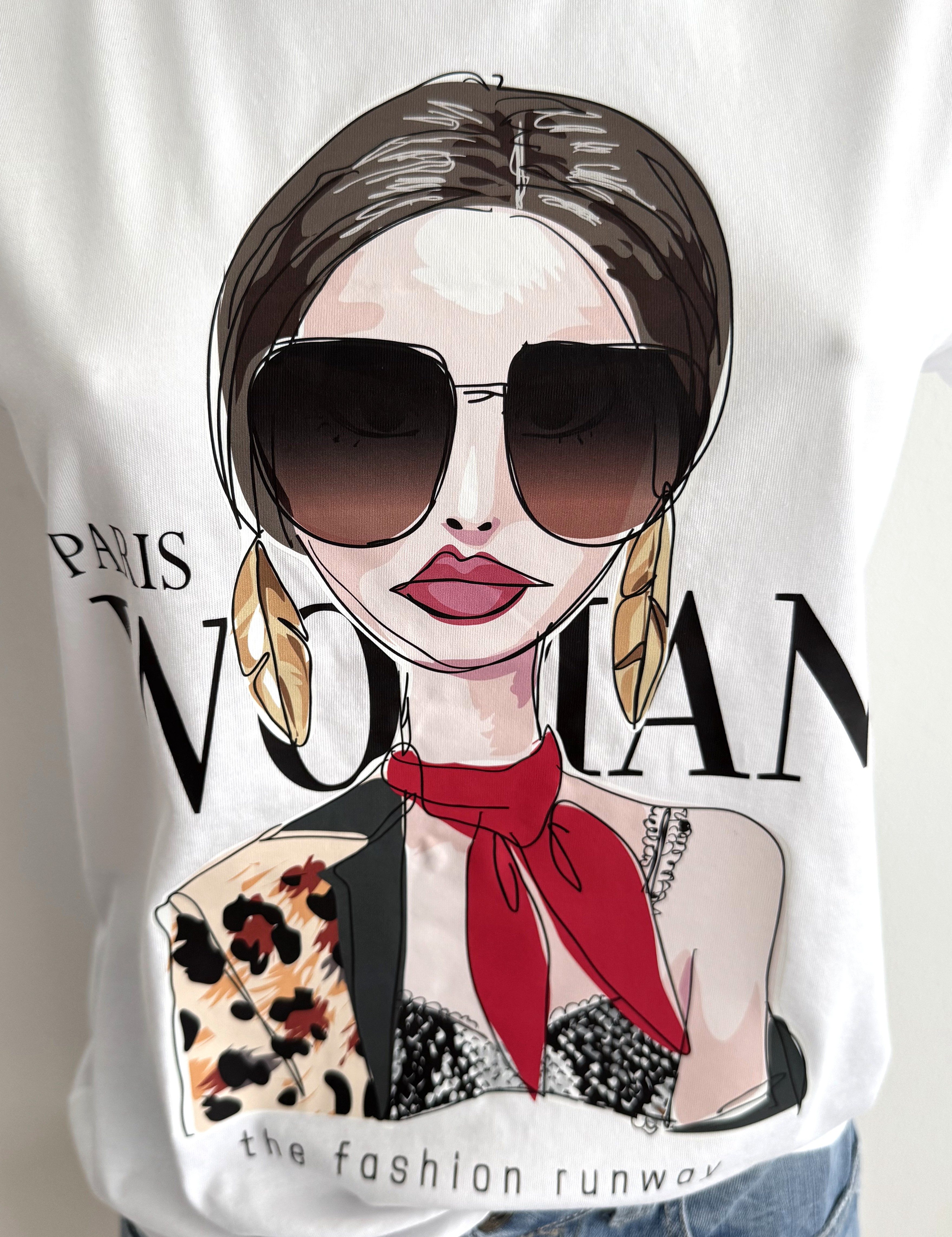Zuckerwatte Print-Shirt Rundhalsshirt, modischer Frontprint "Paris günstig online kaufen