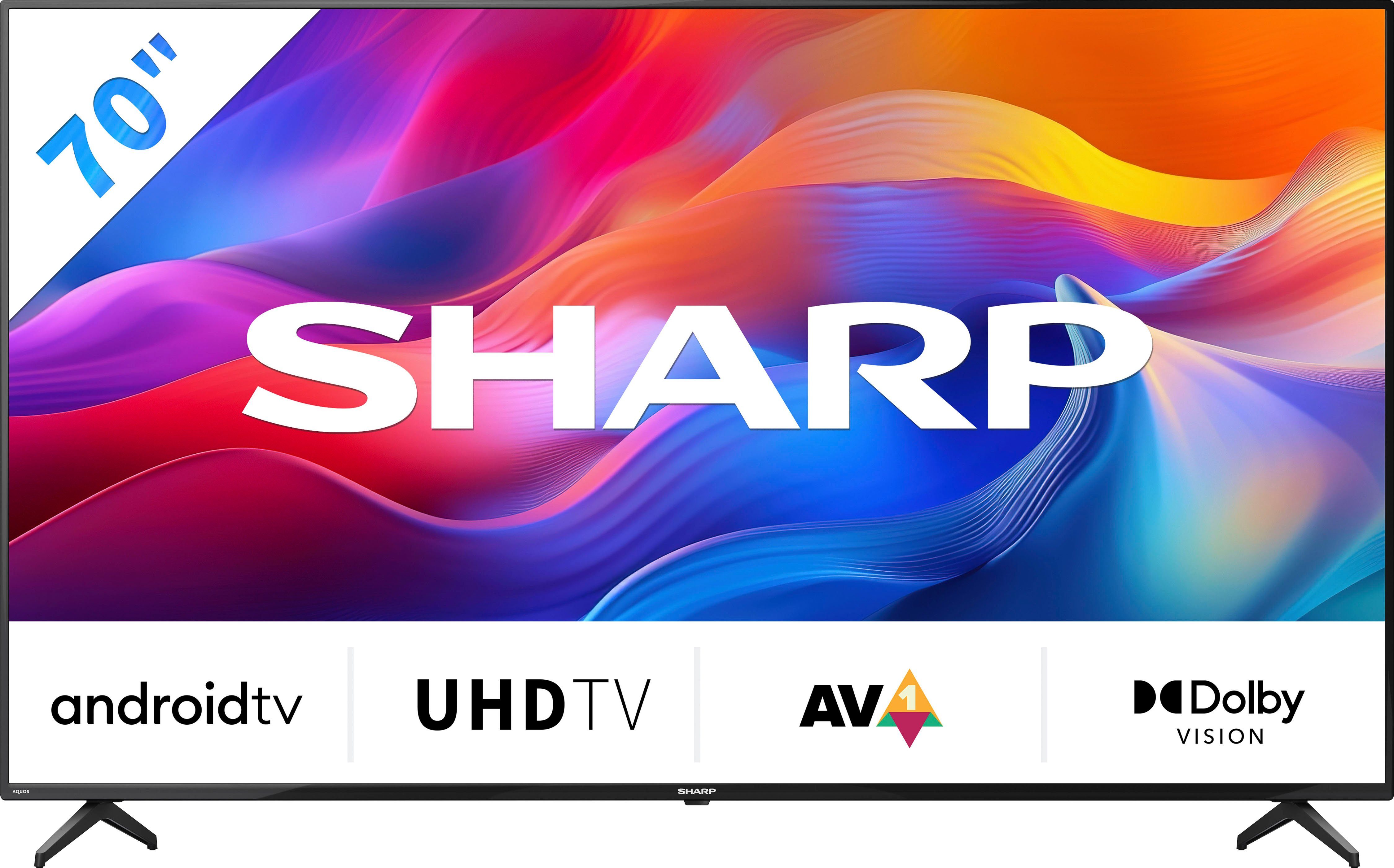 Smart-TV, (177 Zoll, HDMI TV, Sharp HD, cm/70 4K Android LED-Fernseher Ultra 4T-C70FL2EL2AB