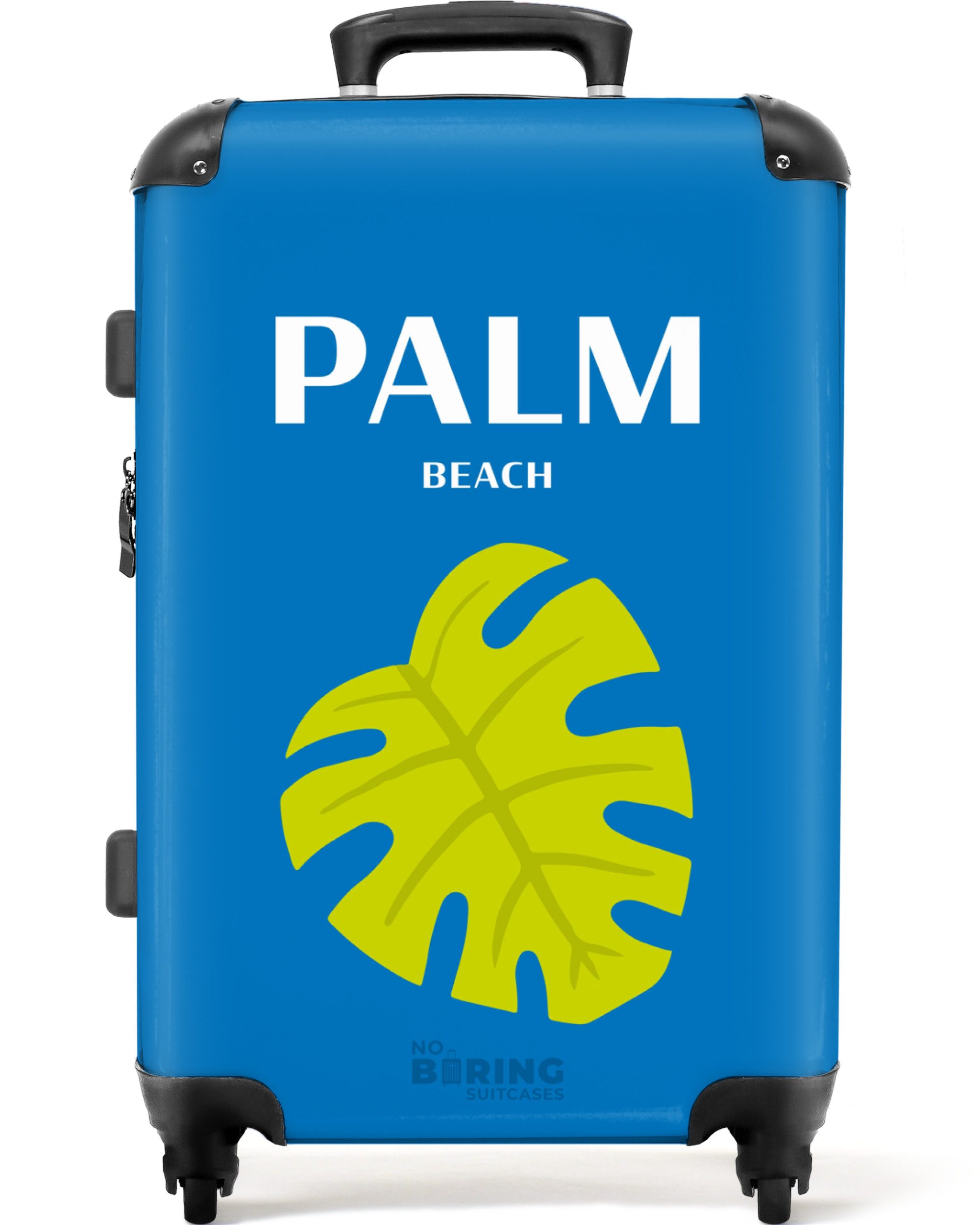 NoBoringSuitcases.com© Hartschalen-Trolley Blau mit Palm Beach günstig online kaufen