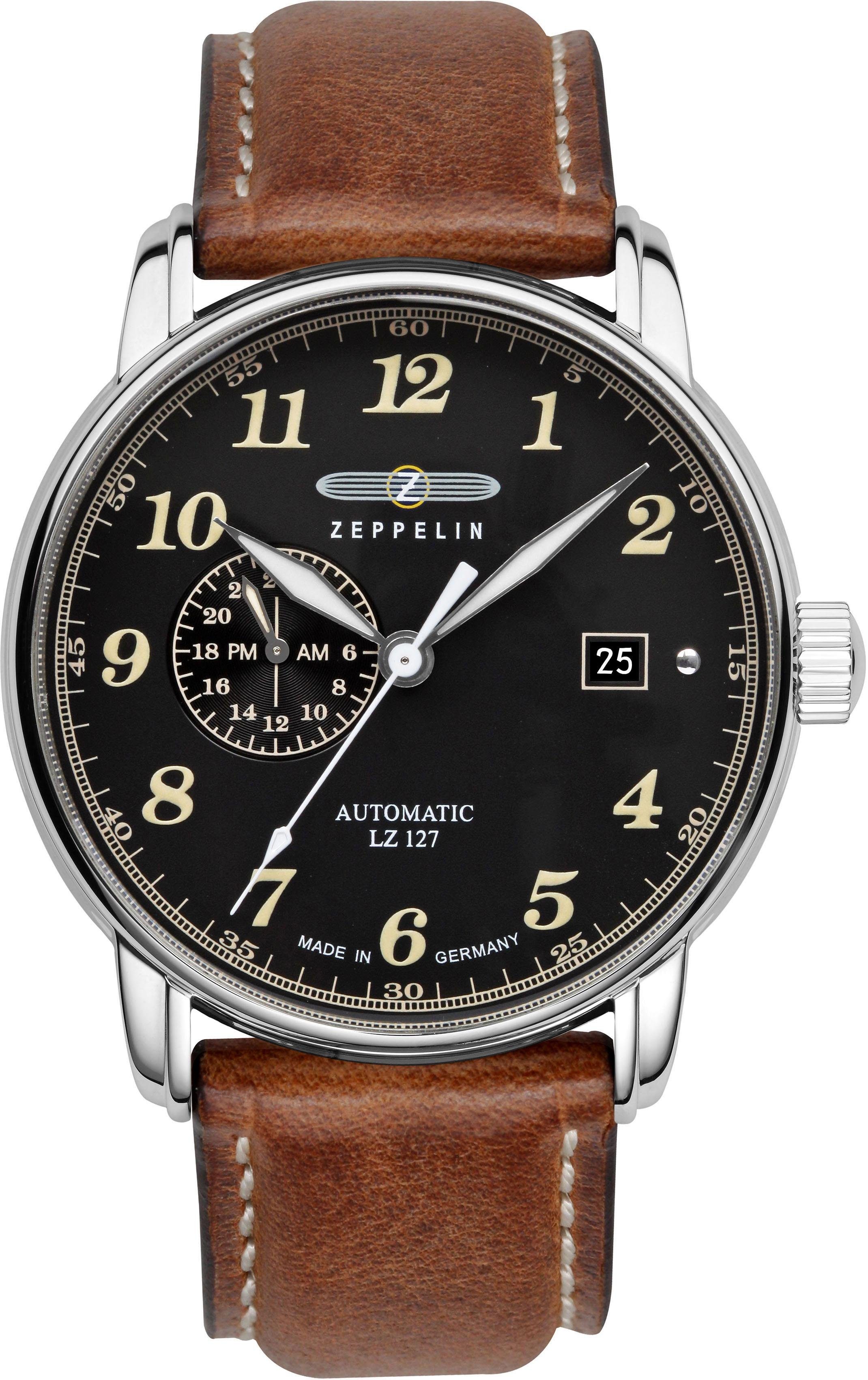 ZEPPELIN Automatikuhr Graf Zeppelin, 8668-2, Armbanduhr, Herrenuhr, Datum, Made in Germany