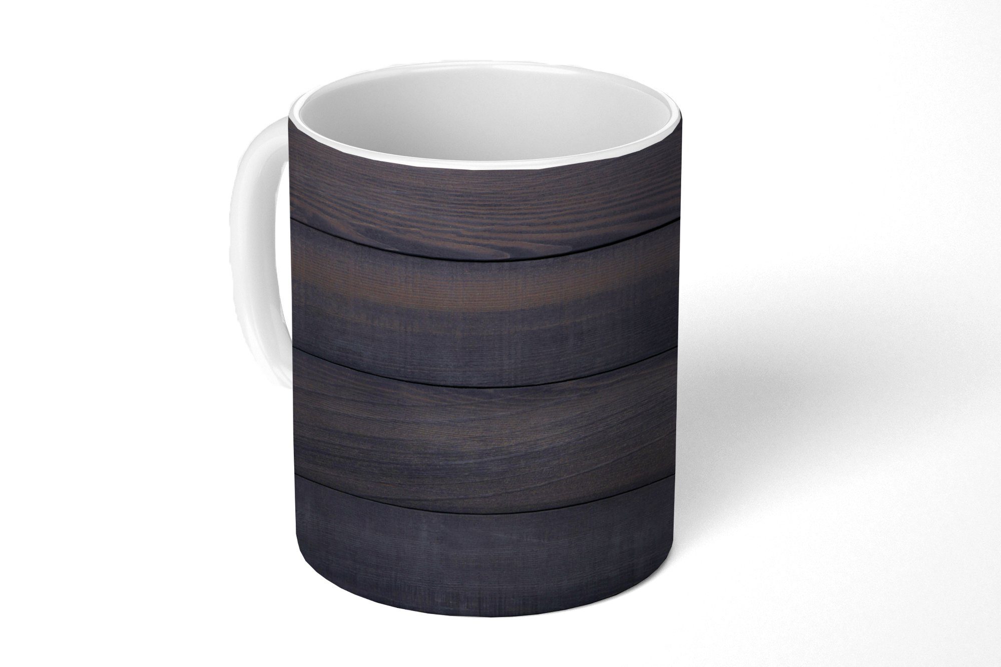 Tasse Geschenk Schwarzer MuchoWow Becher, Keramik, einer Teetasse, mit Plankenstruktur, Kaffeetassen, Teetasse, Hintergrund