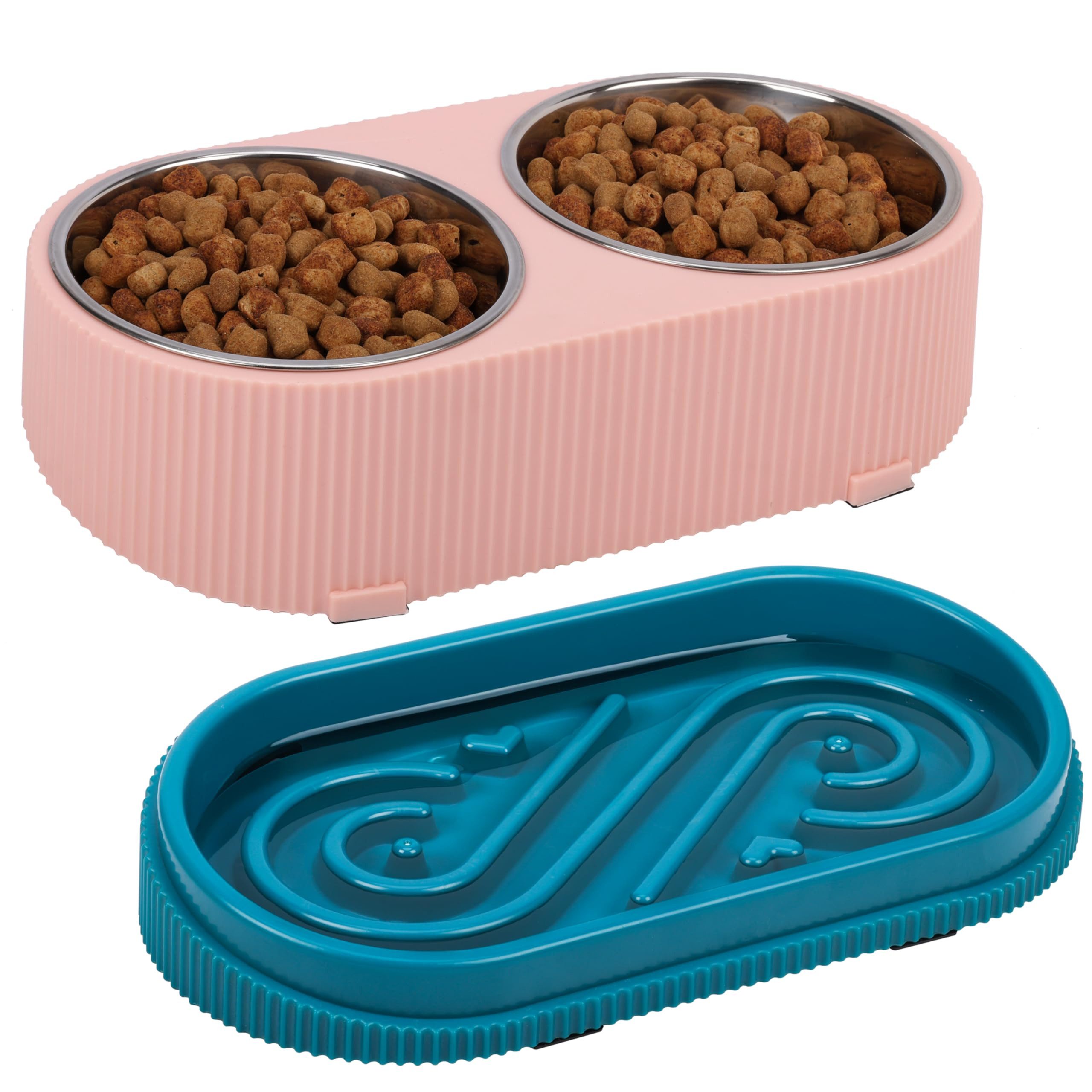 Napf Belle Vous Rosa Wasser- & Hundenapf Erhöht - 2 x 350 ml Hundenapf