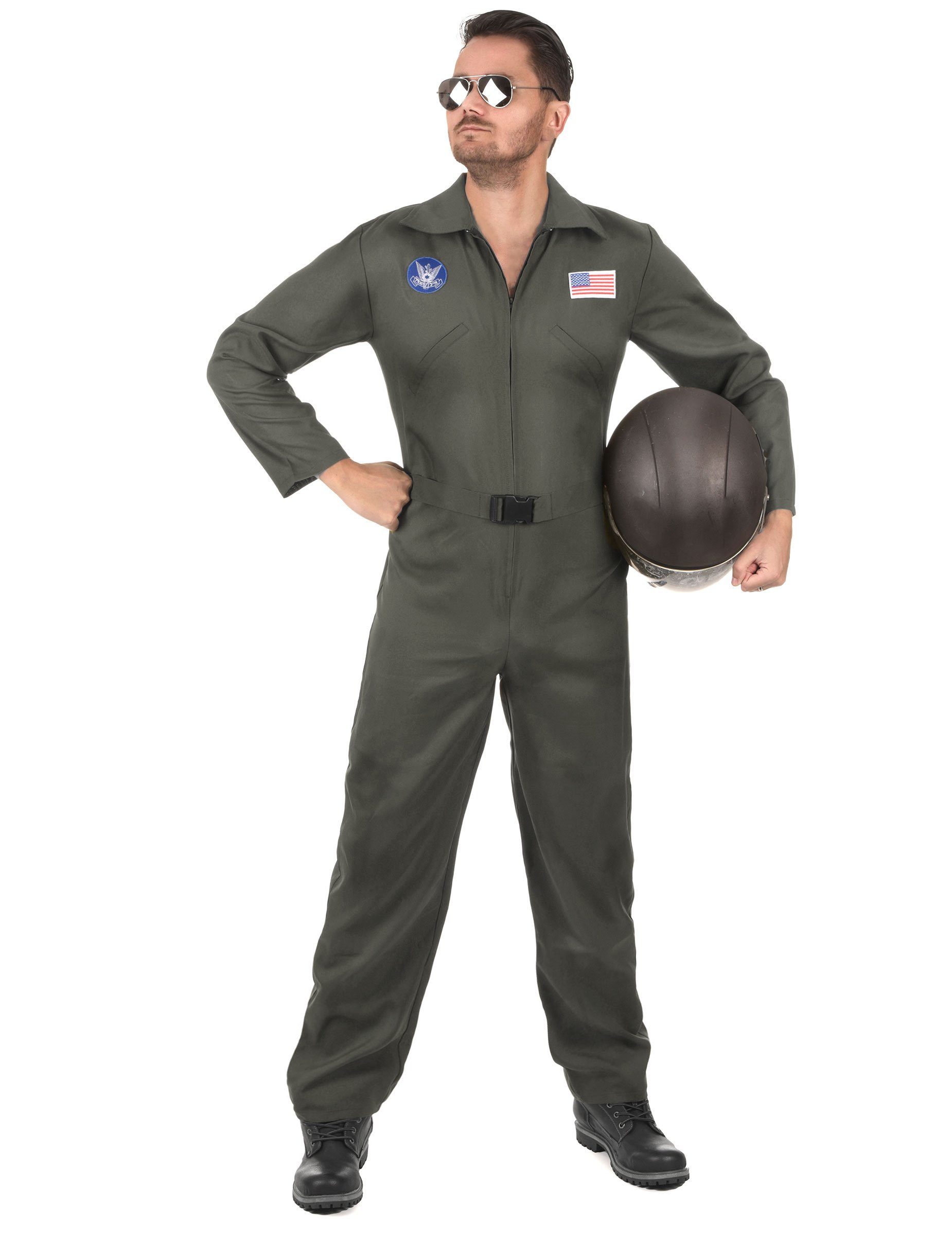Kostüm Amerikanischer Pilot Kostüm für Herren khaki