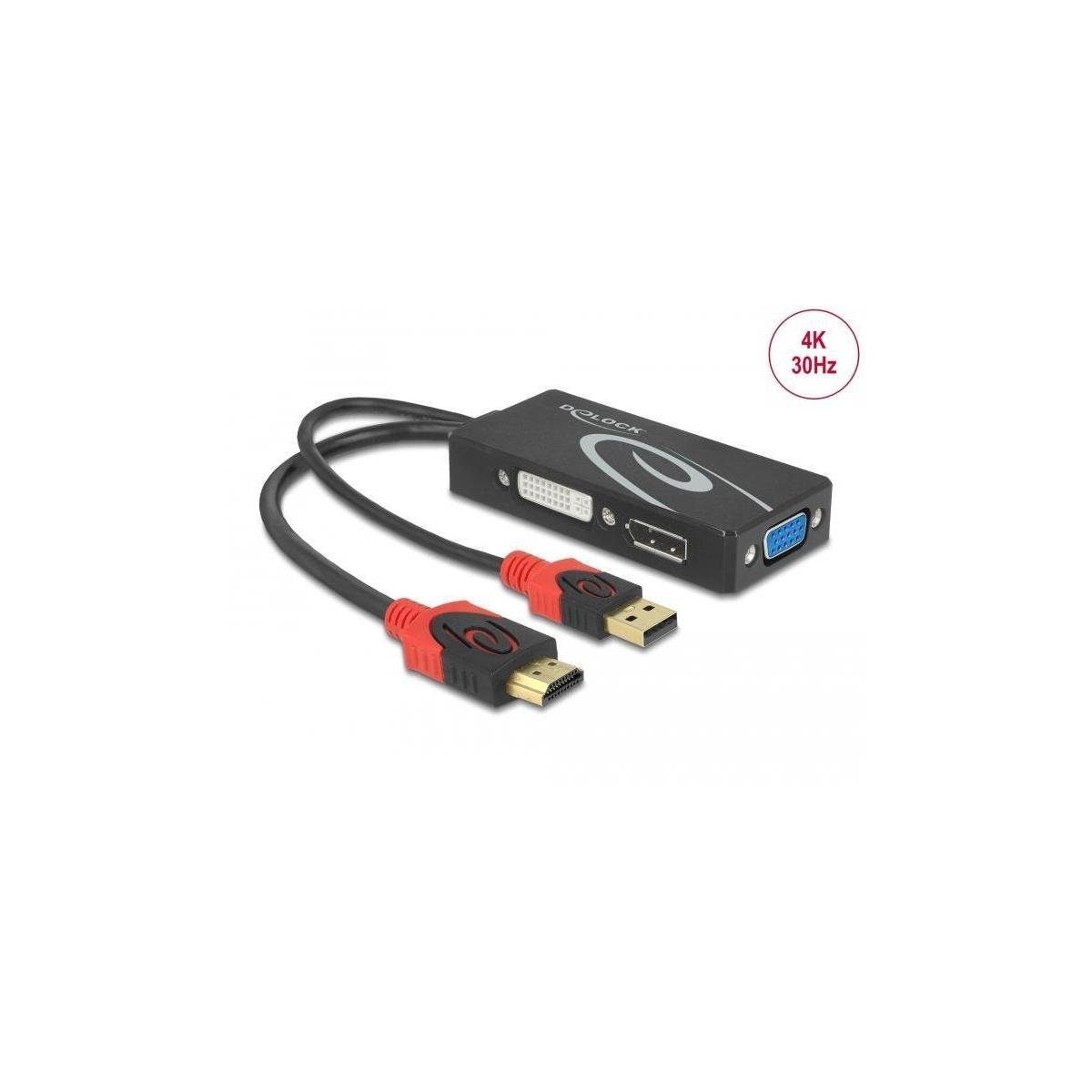 Delock Adapter HDMI Stecker > DVI / VGA / DisplayPort Buchse 4K... Computer-Kabel, VGA, HDMI