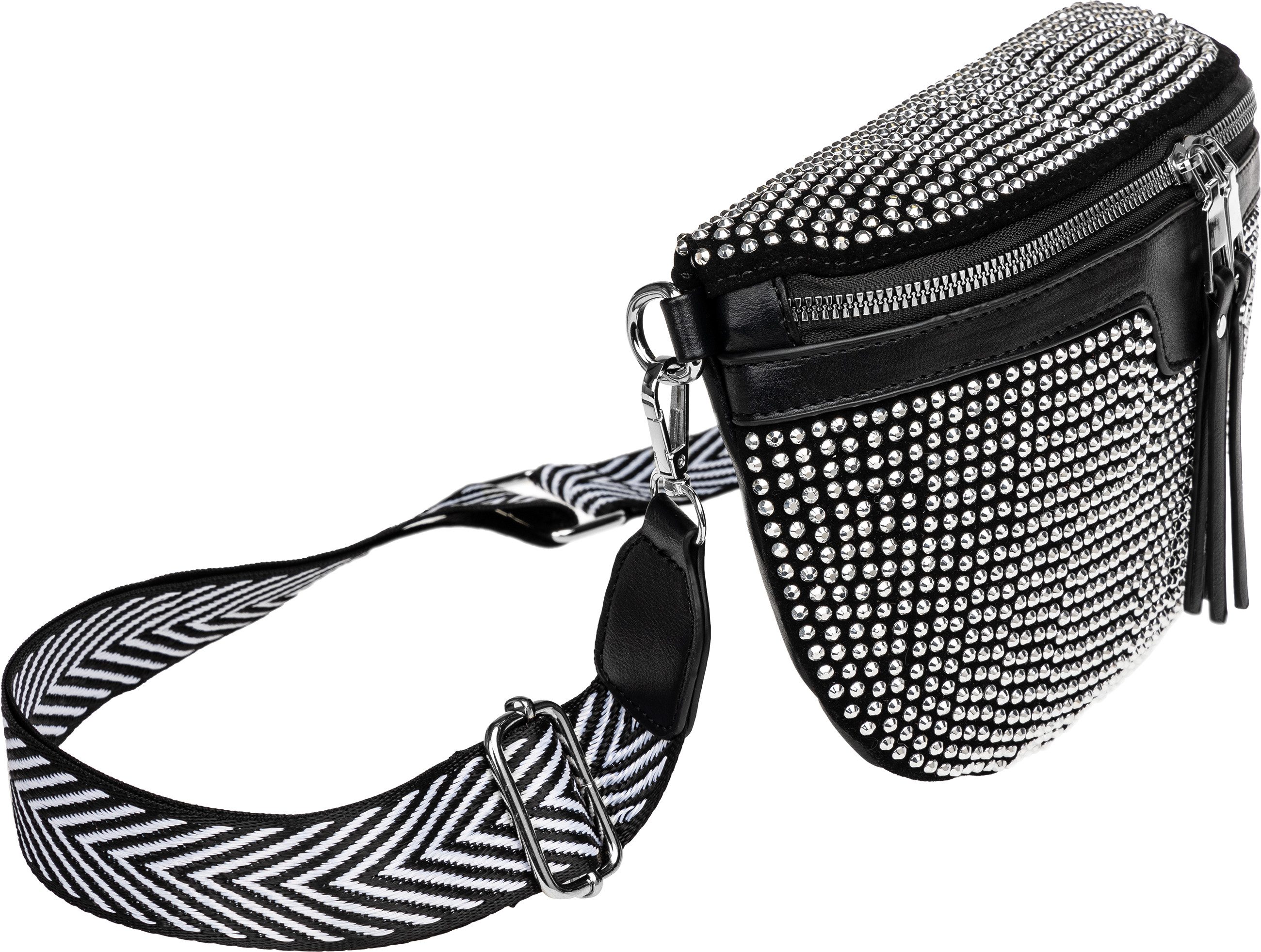 Caspar Gürteltasche TS1075 im XL Format mit Strasspailletten