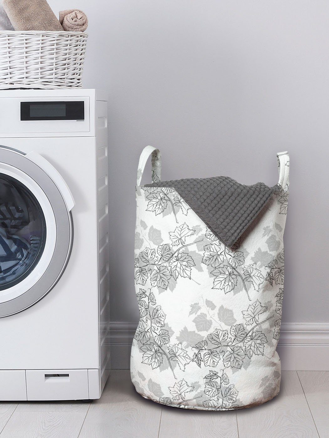 Spirals Wäschekorb Shapes Geometrisch Griffen Waschsalons, mit Disc Abakuhaus für Wäschesäckchen Kordelzugverschluss