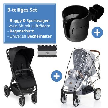 ABC Design Kinder-Buggy Avus Air - Ink, Sportwagen mit Lufträder, Einhand-Faltung, höhenverstellbar bis 25 kg