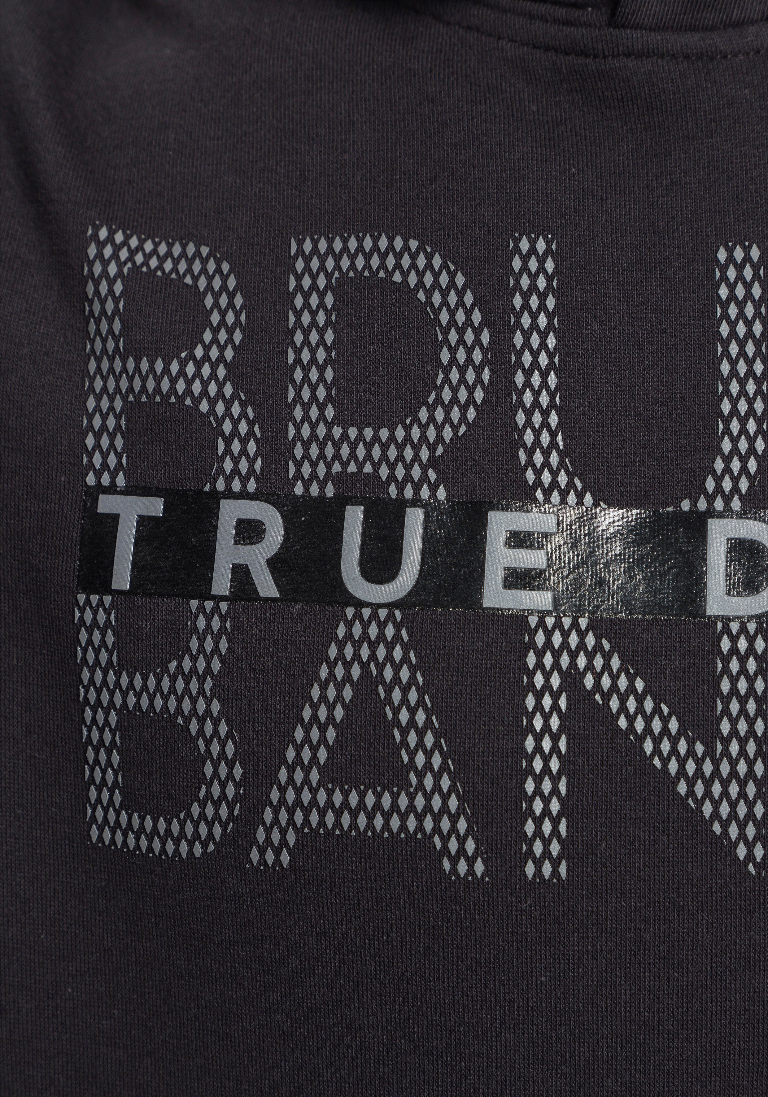 Logoprint schwarz Kapuzensweatshirt vorne Banani Bruno