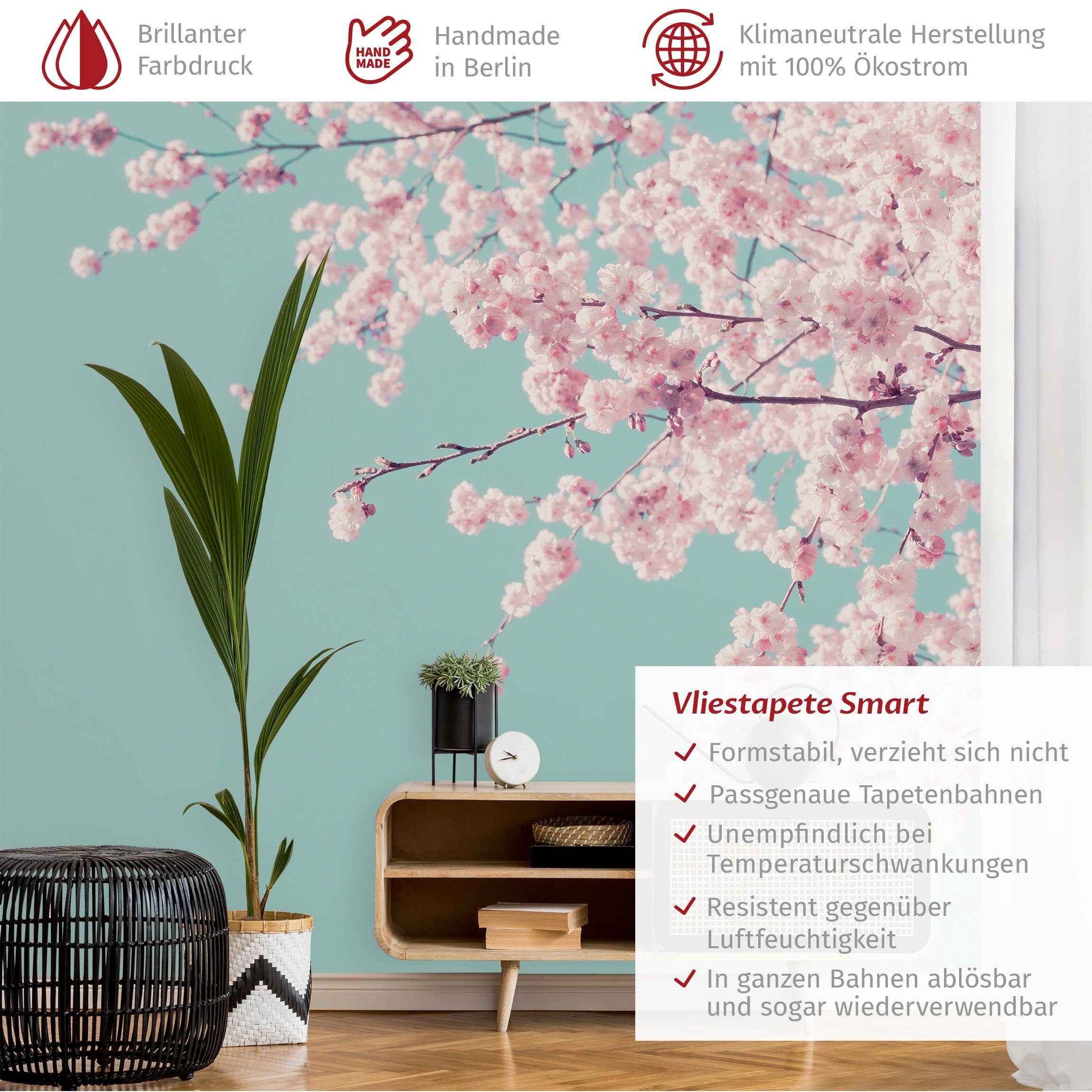 Bilderdepot24 Fototapete Blumen Japanische Kirschblüte Blumentapete günstig online kaufen