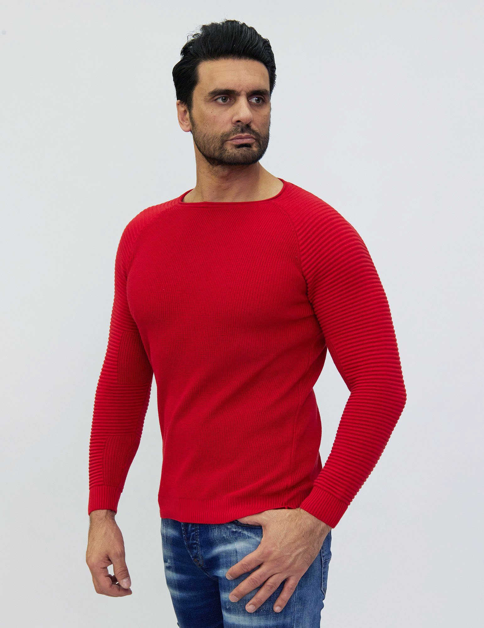 Denim Distriqt Strickpullover Feiner modischer Strickpullover mit feinen Ak günstig online kaufen