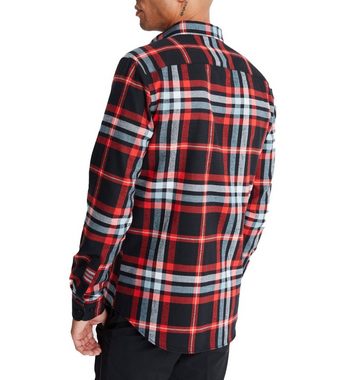 Jimmy Sanders Langarmhemd JIMMY SANDERS Herren Holzfäller-Hemd Karo-Hemd mit Button-Down-Kragen Geoff Slim Fit Rot/Schwarz