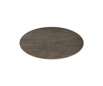 DELIFE Esstisch Edge, Oval Mango Braun 200x100cm Edelstahl Breit