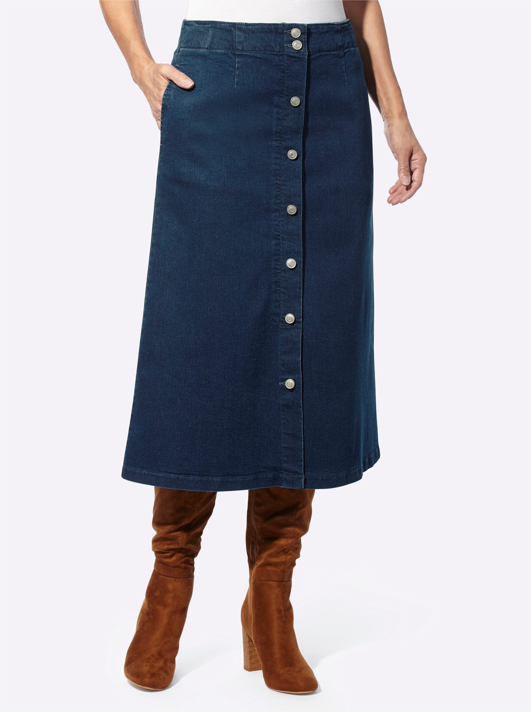 Sieh an! A-Linien-Rock Jeansrock günstig online kaufen