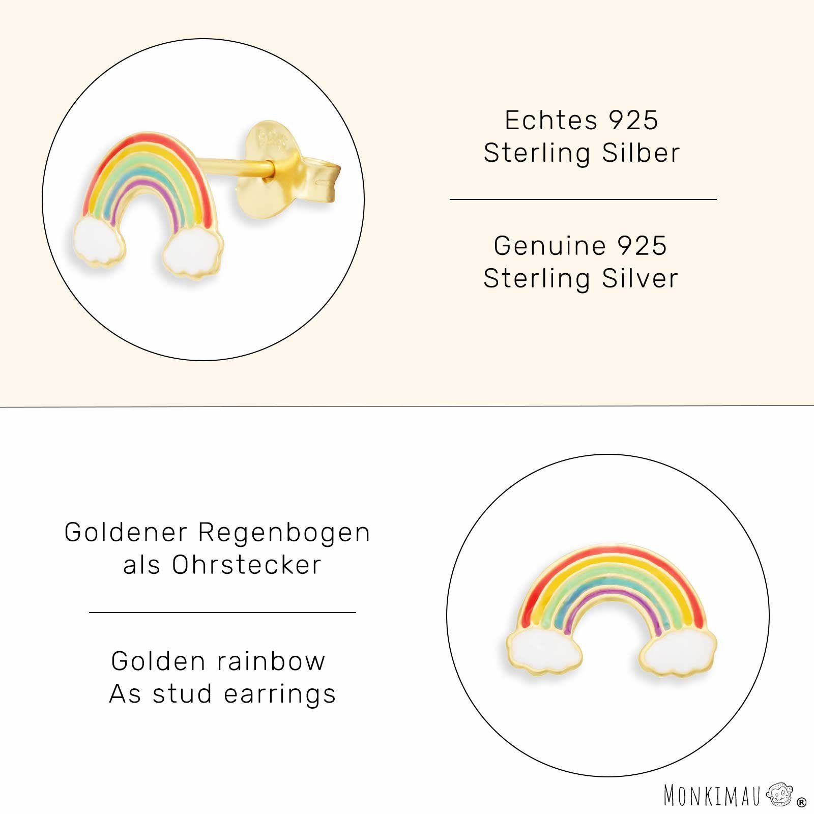 Monkimau Silber Gold Ohrstecker (Packung) Regenbogen Schmuck Ohrringe Paar Ohrstecker