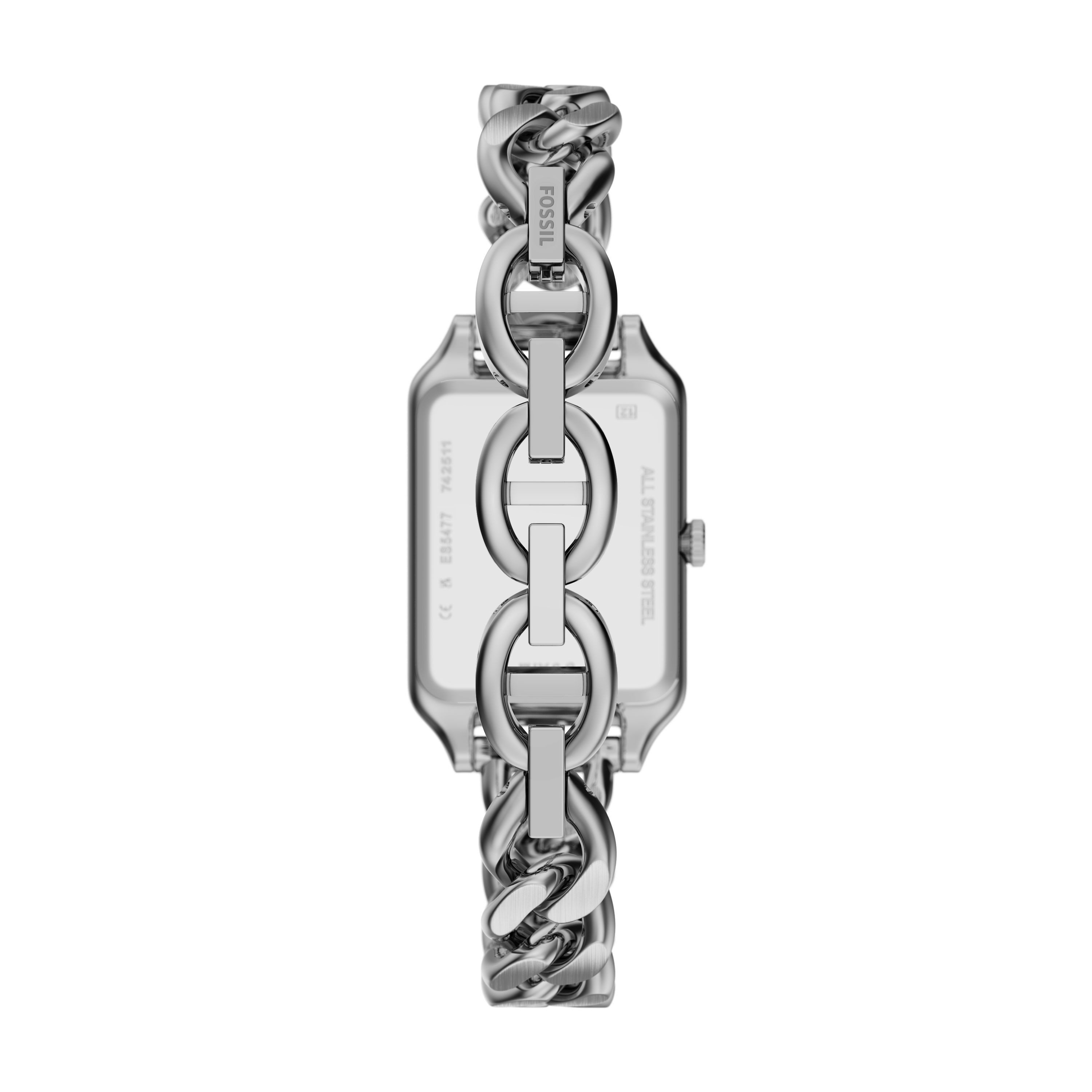Fossil Quarzuhr Raquel ES5477, Armbanduhr, Damenuhr, Edelstahlarmband, analog